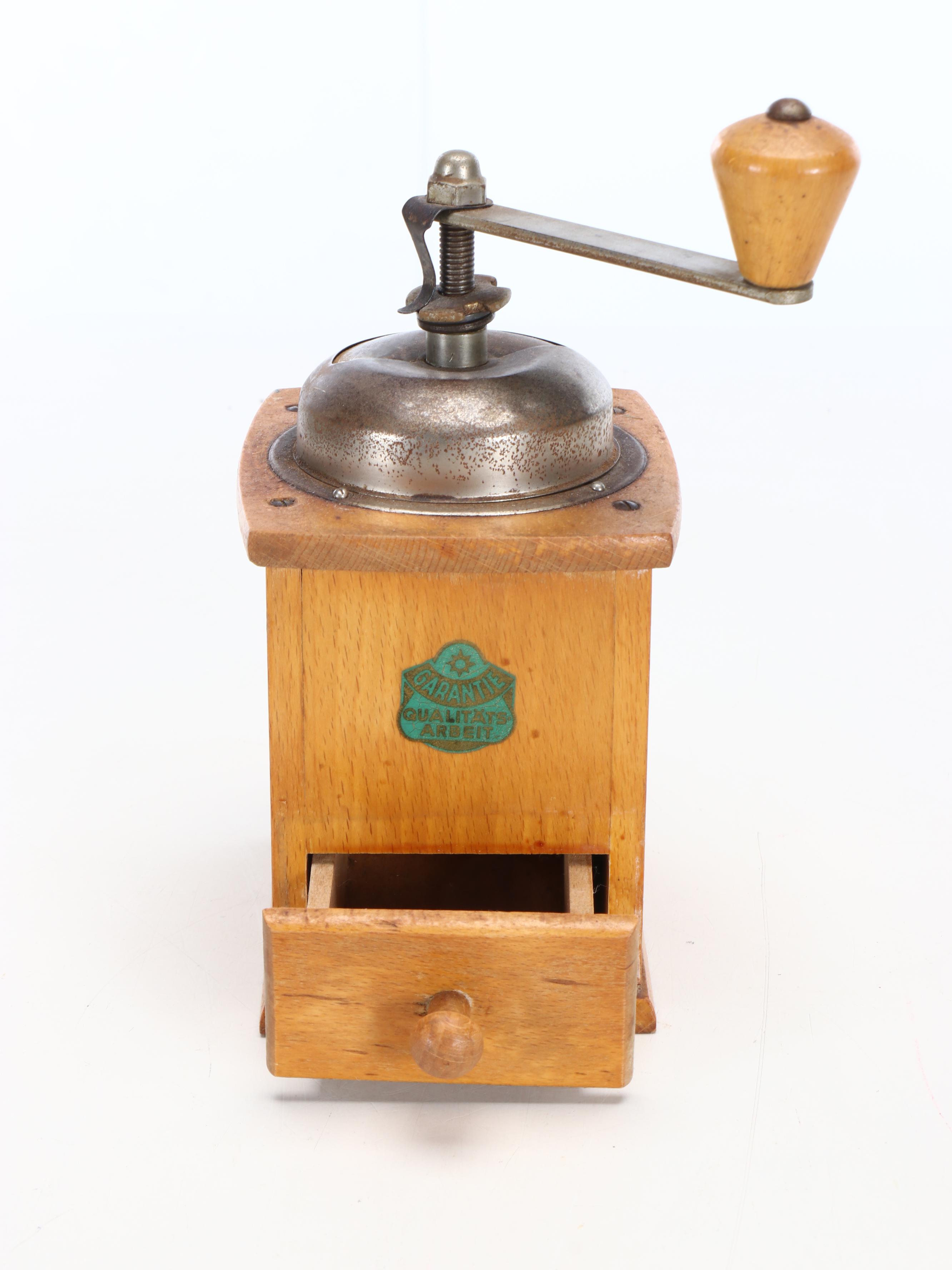 German Hand Crank Coffee Grinder with Other Kitchen Utensils