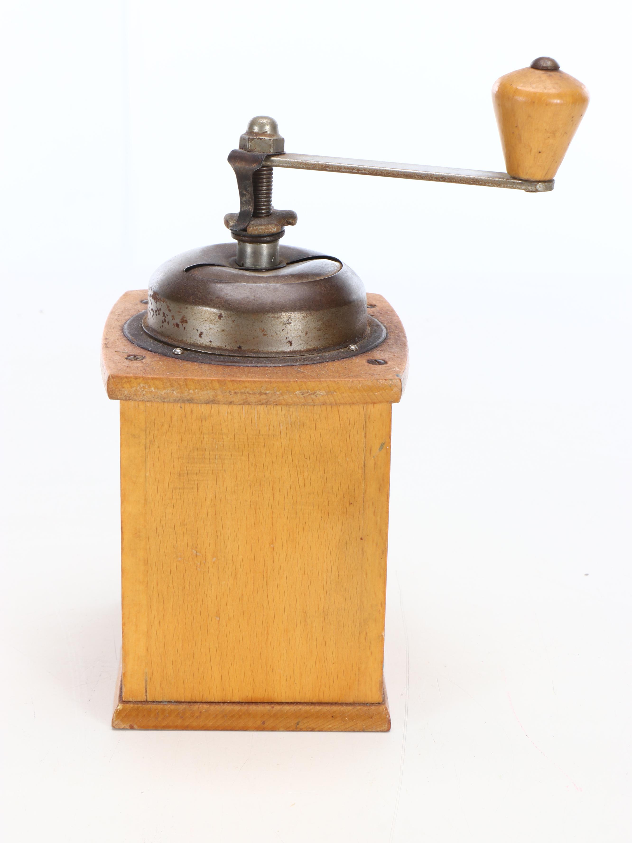 German Hand Crank Coffee Grinder with Other Kitchen Utensils