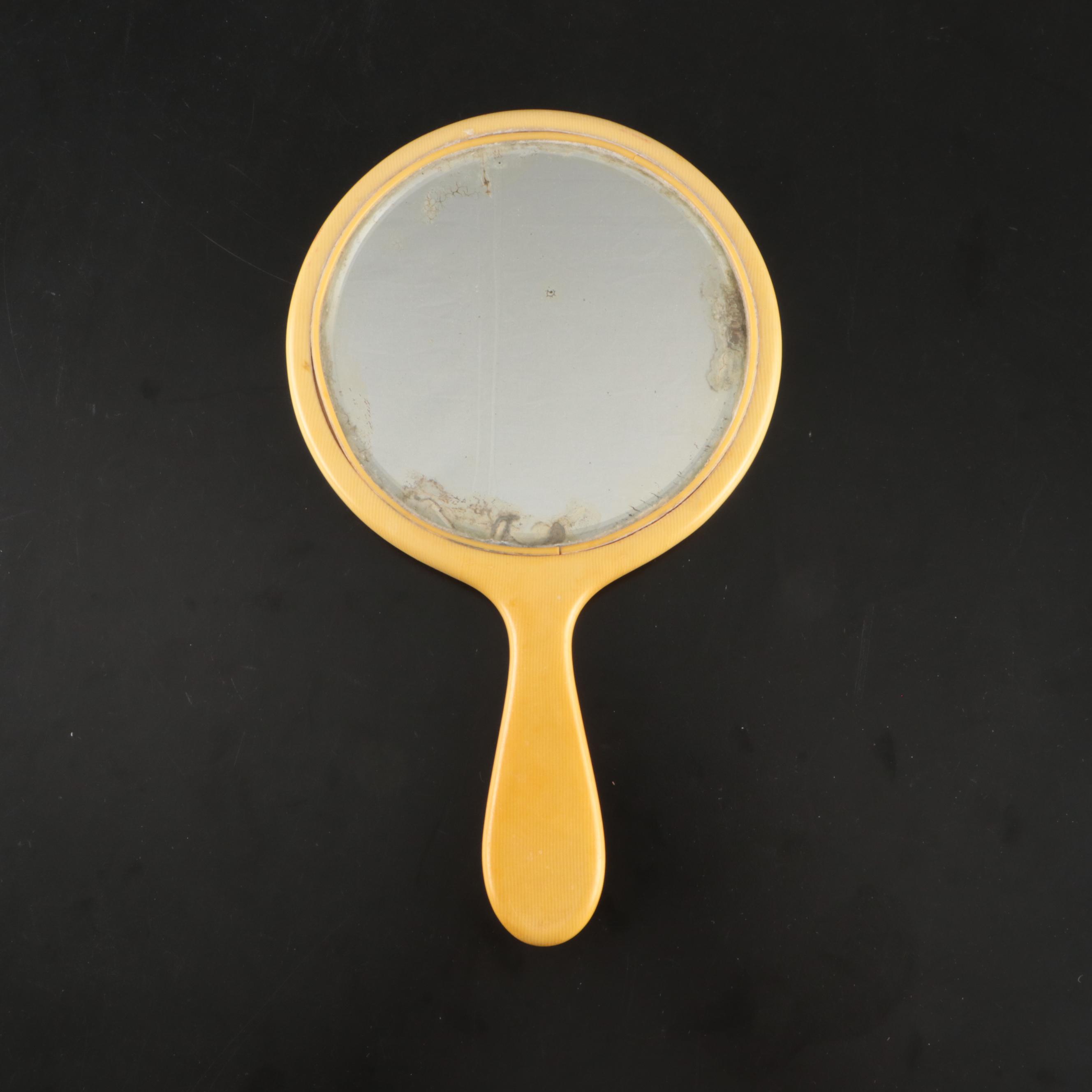 Art Deco French Ivory Candlesticks with Other Vanity Accessories