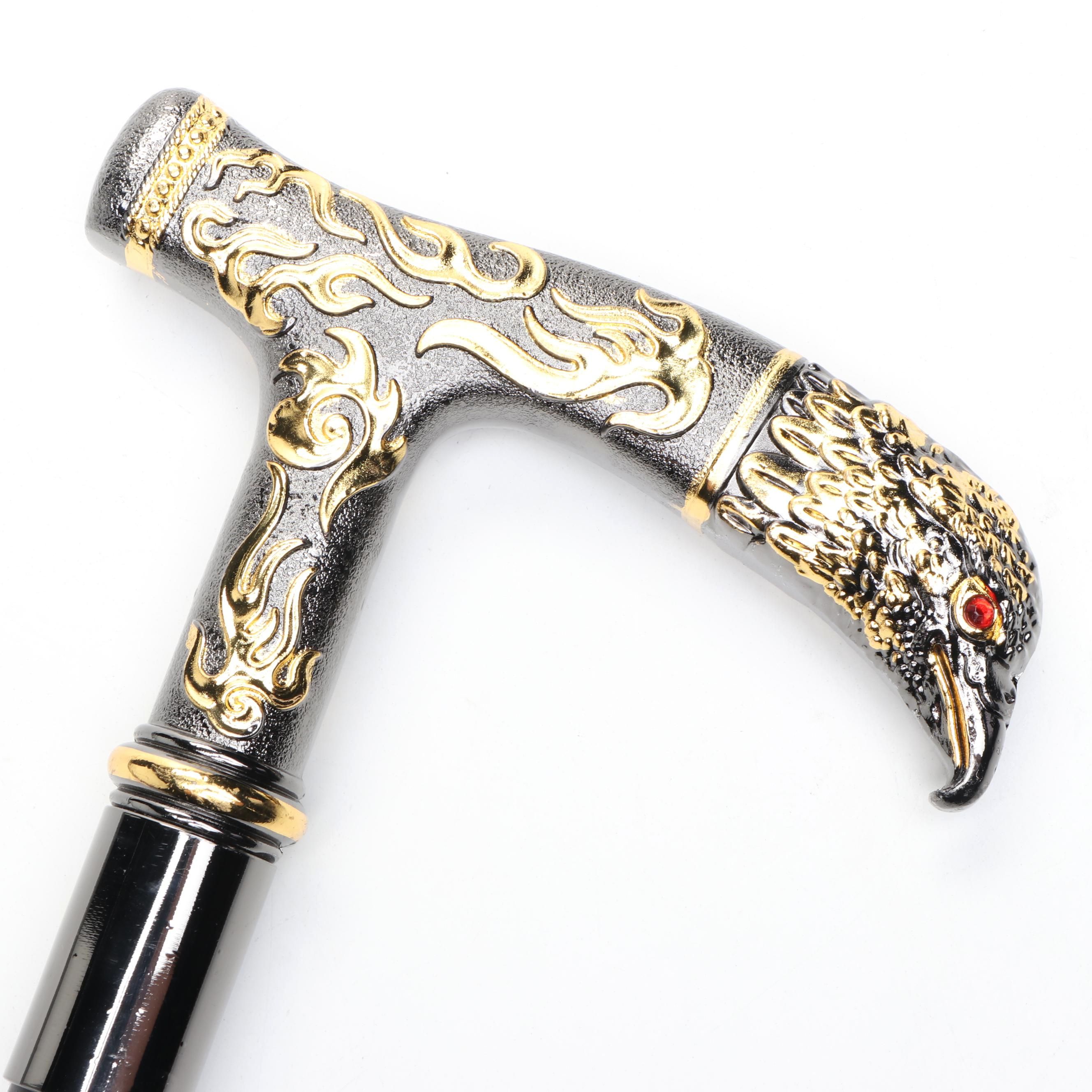Embossed Eagle Head Derby-Handled Adjustable Sword Cane