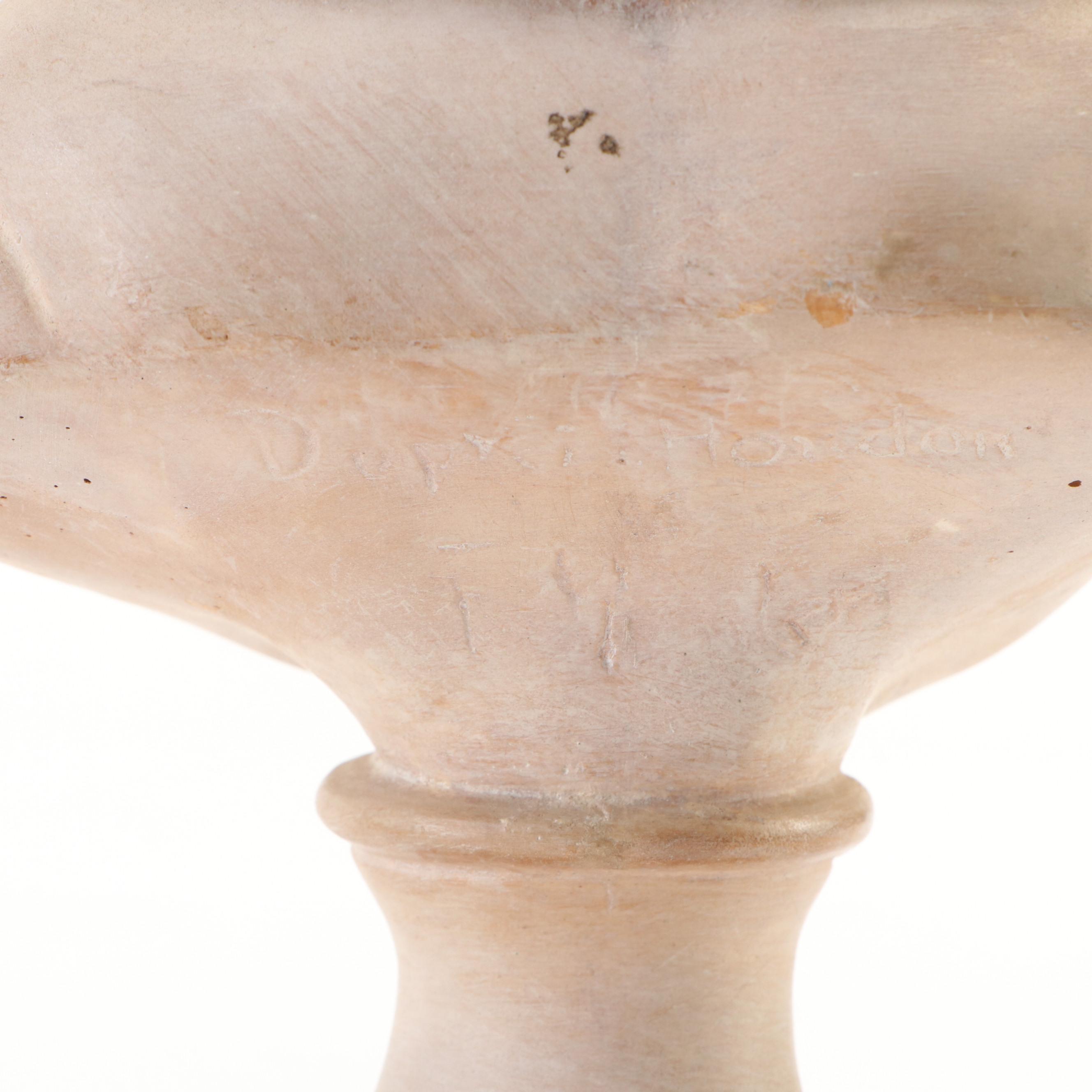 Boy and Girl Borghese Chalkware Busts After Jean-Antoine Houdon