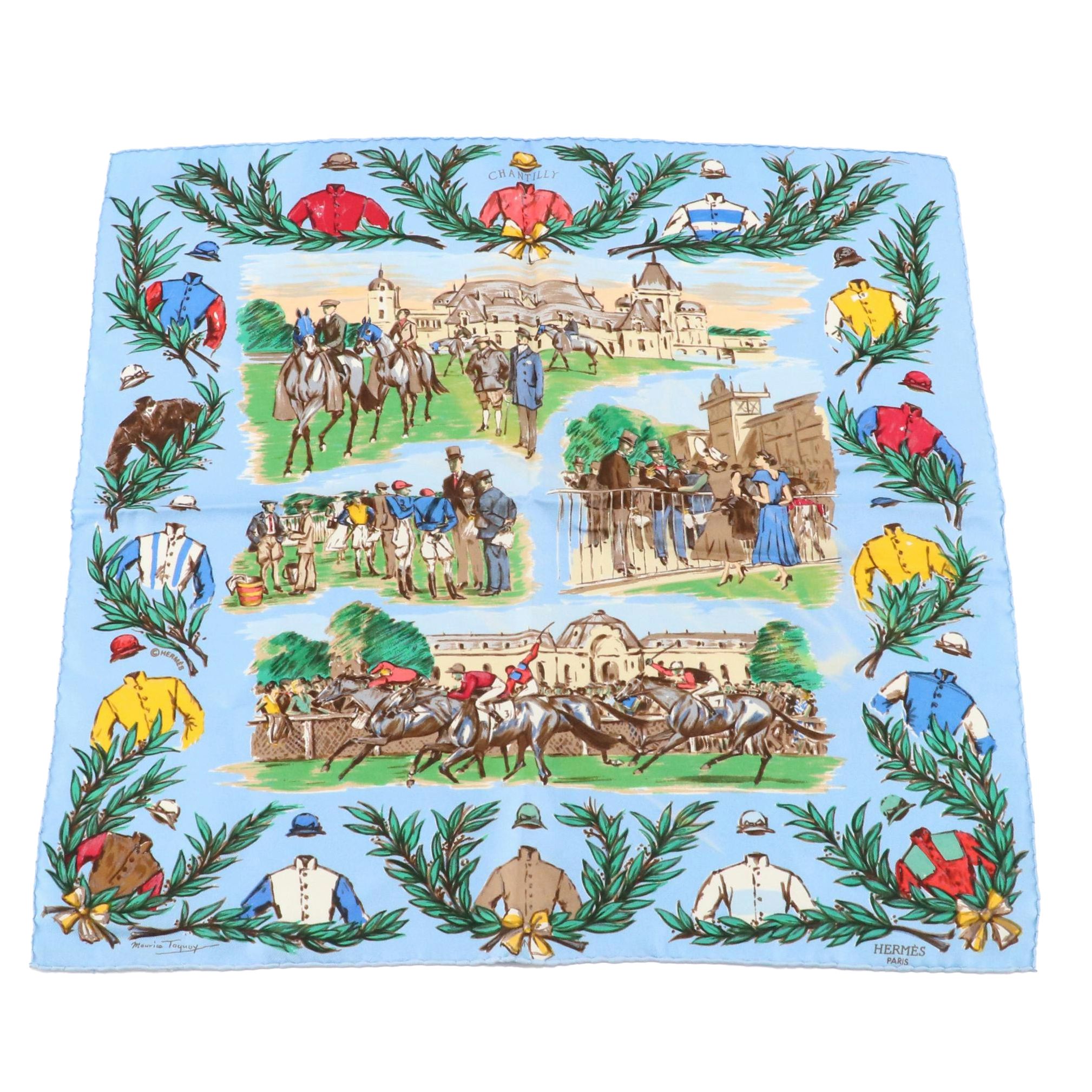 Hermès "Chantilly" Silk Twill Scarf 45