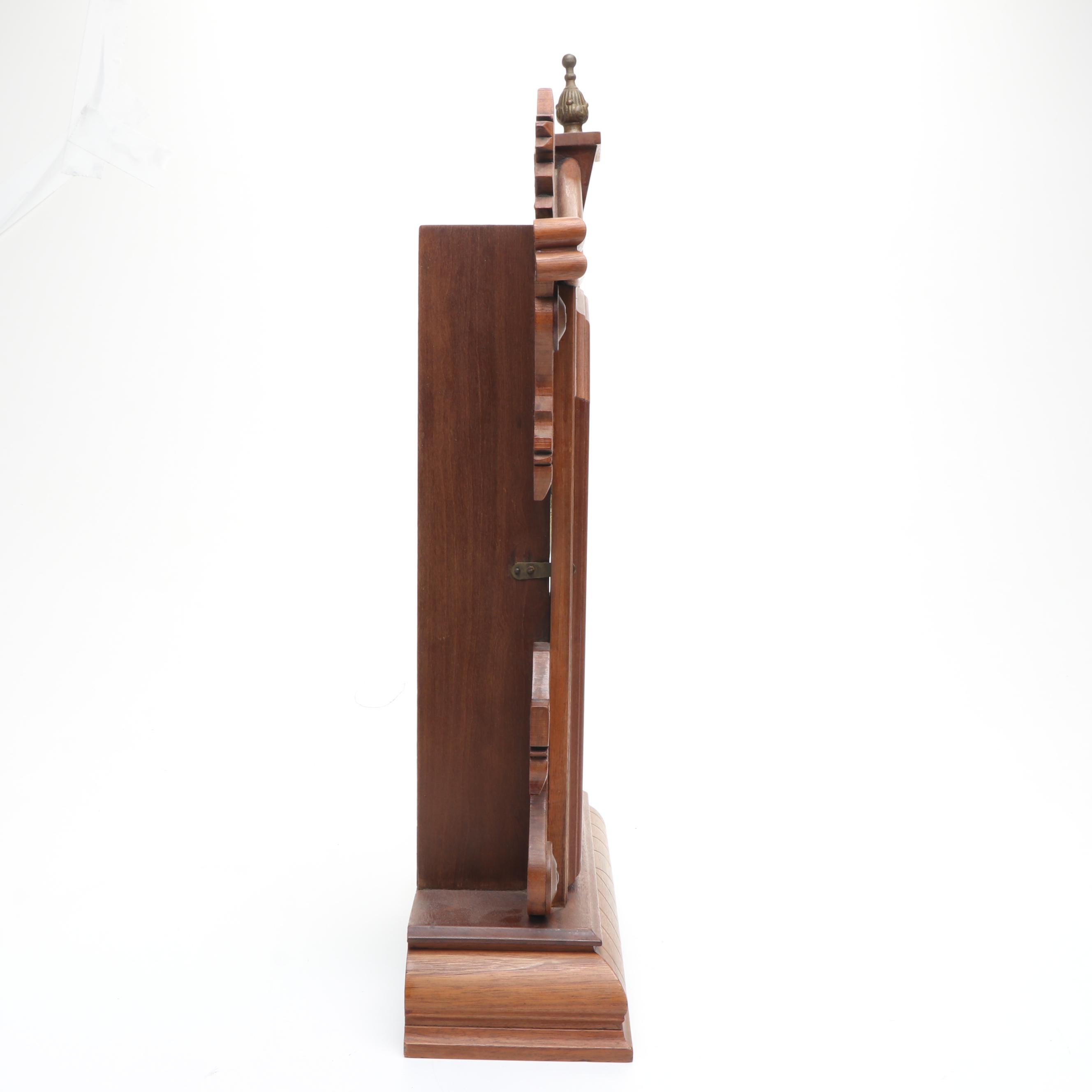 E. Ingraham Carved Walnut Kitchen Clock, Late 19th/ Early 20th Century