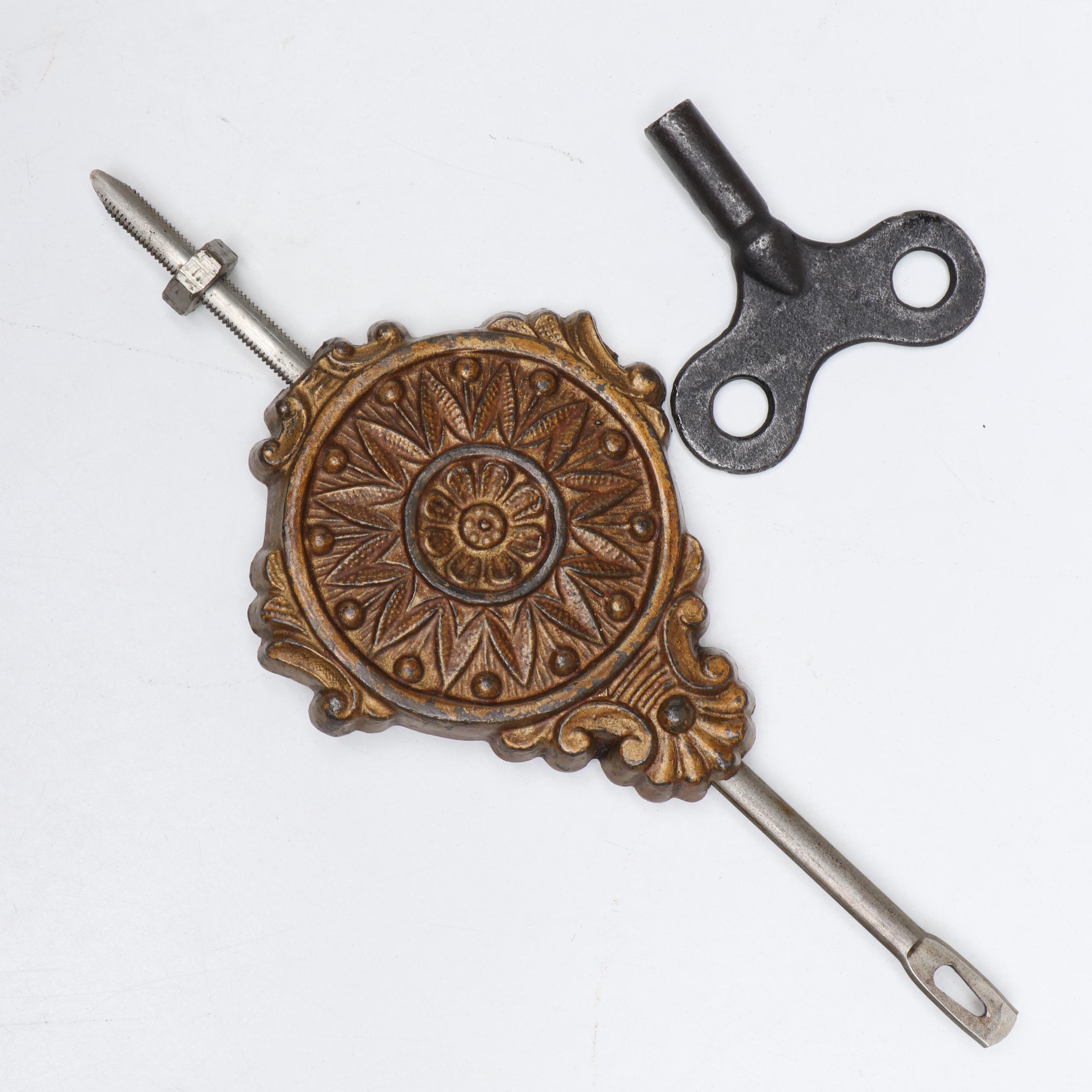 E. Ingraham Carved Walnut Kitchen Clock, Late 19th/ Early 20th Century