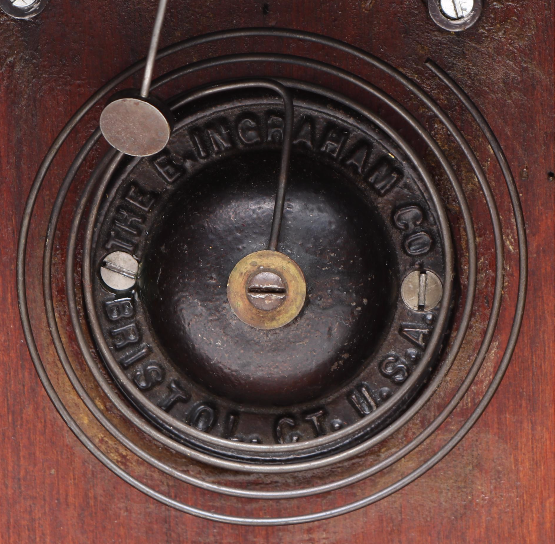 E. Ingraham Carved Walnut Kitchen Clock, Late 19th/ Early 20th Century