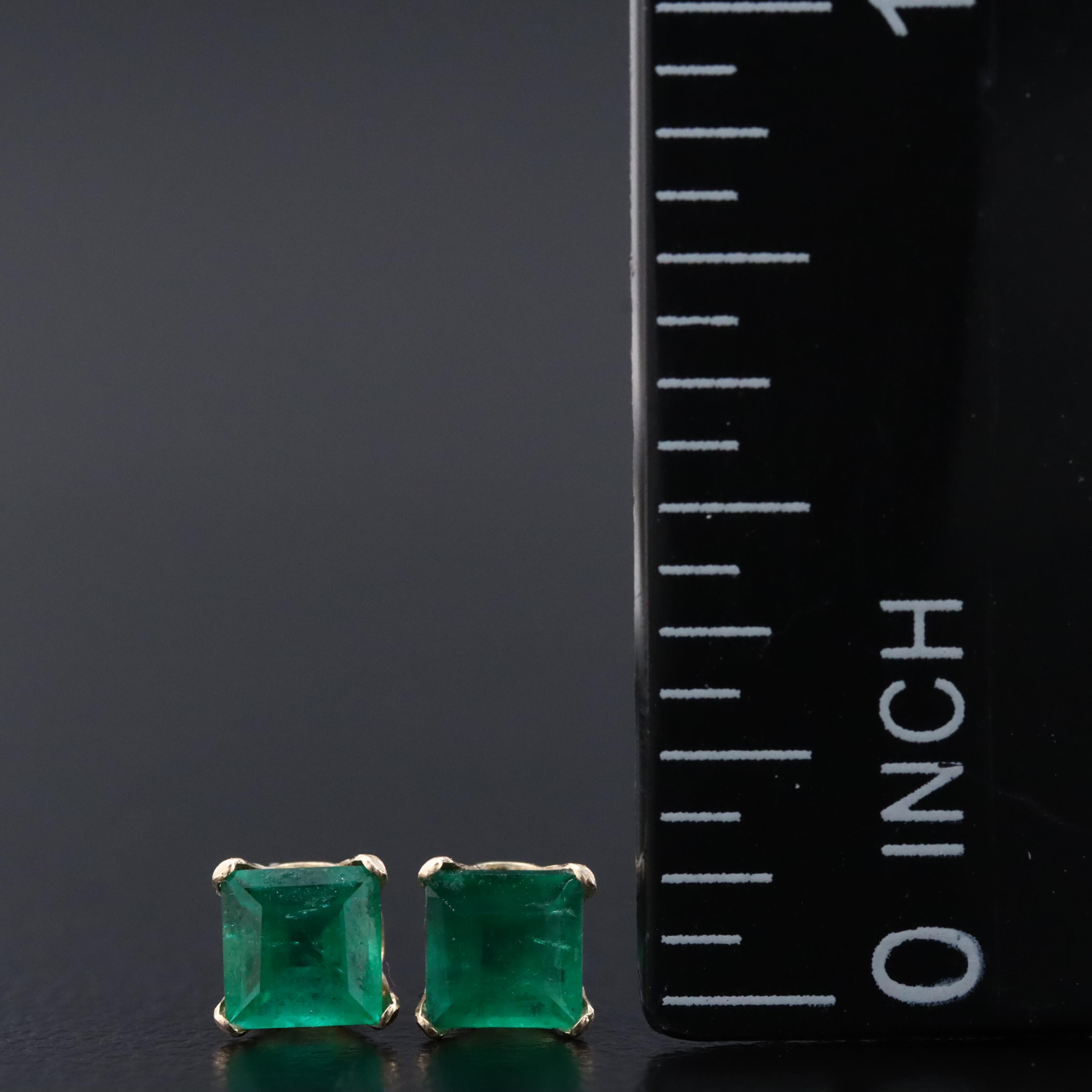 10K Emerald Stud Earrings