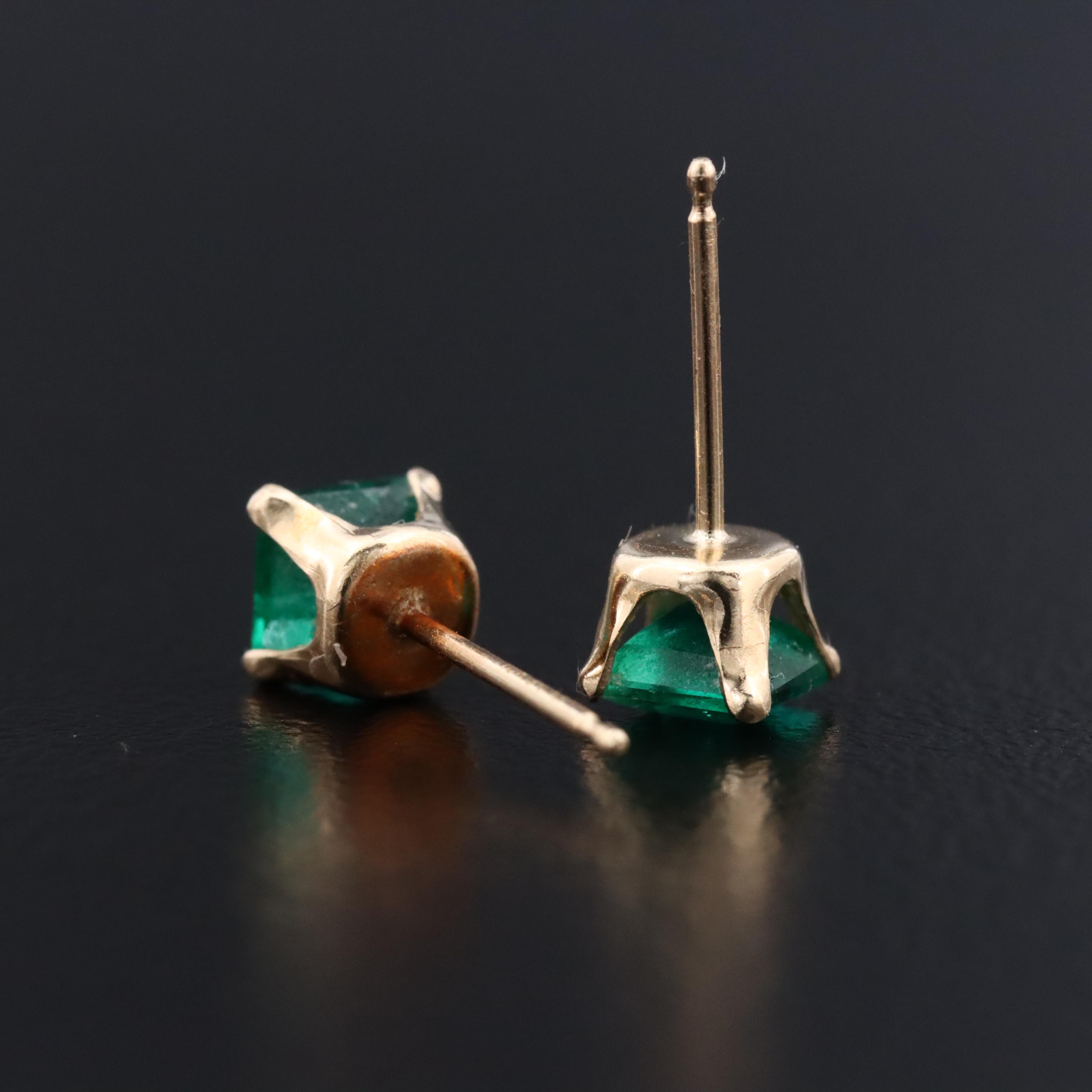 10K Emerald Stud Earrings