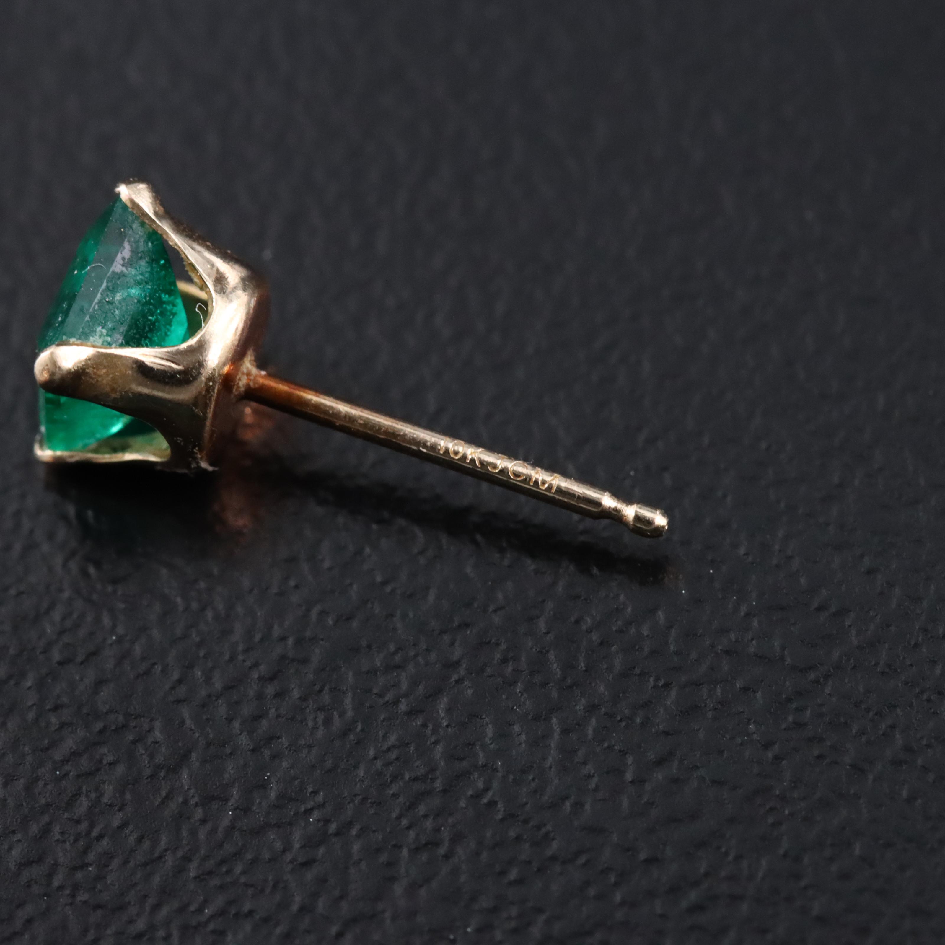 10K Emerald Stud Earrings