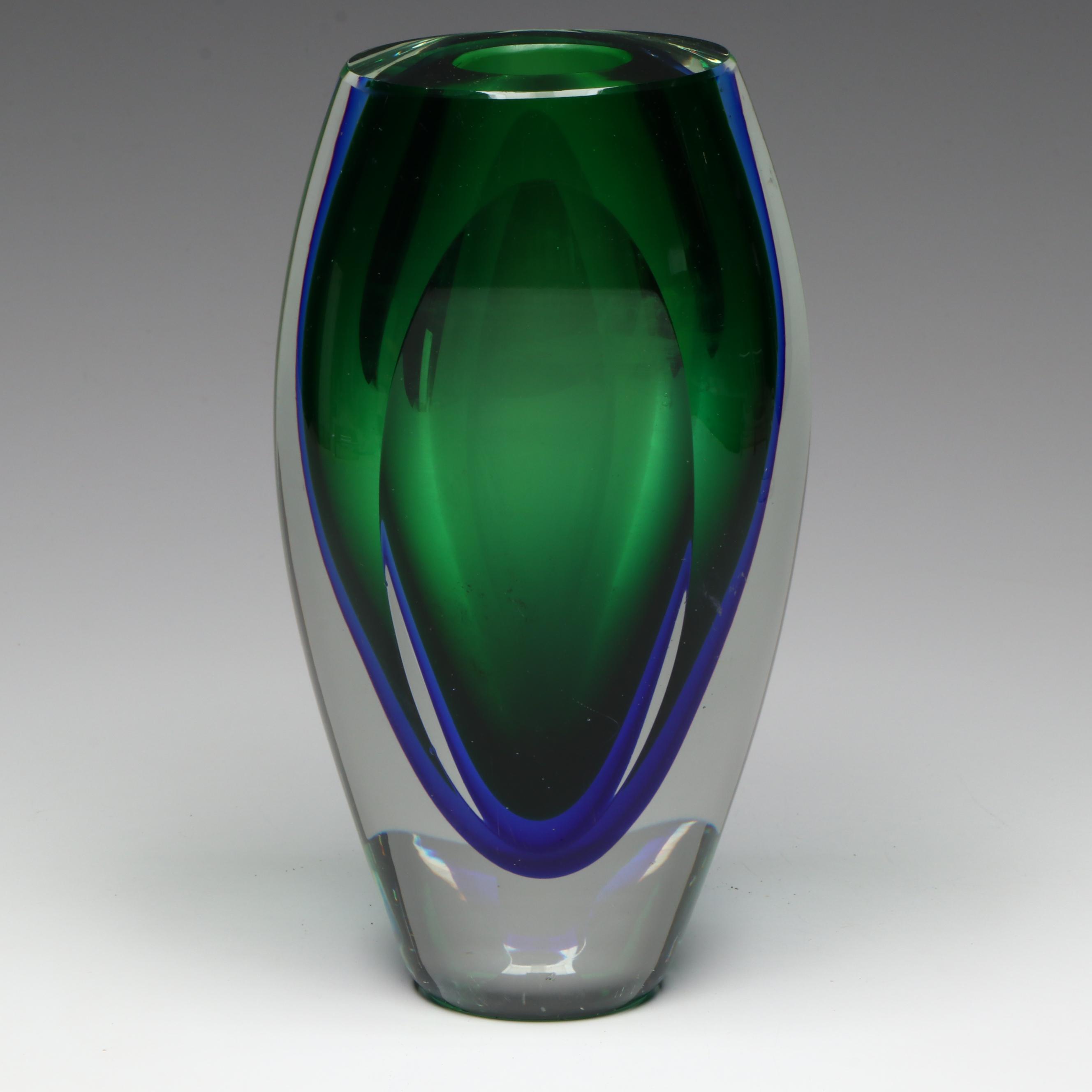 Sommerso Art Glass Vase
