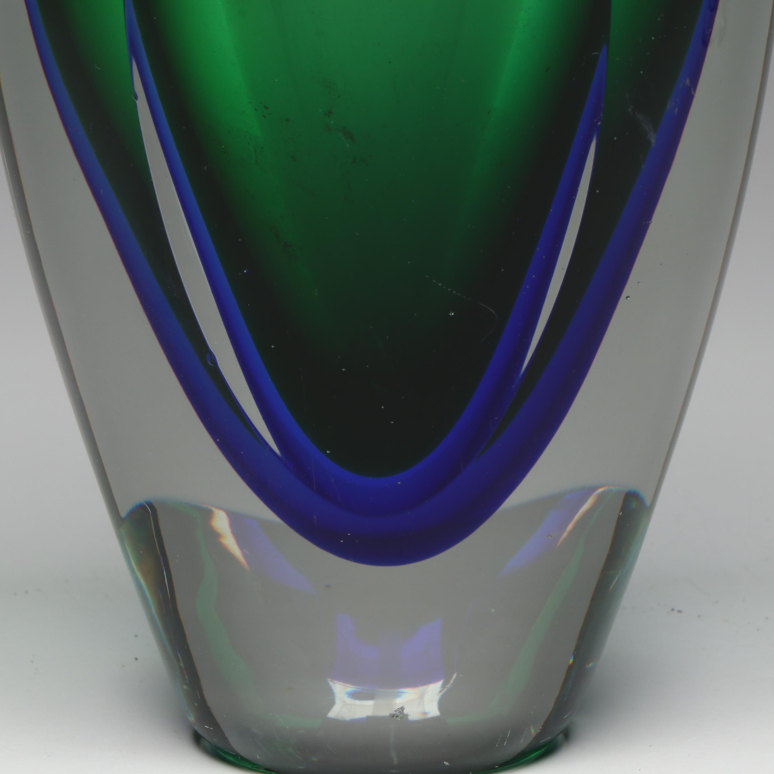 Sommerso Art Glass Vase