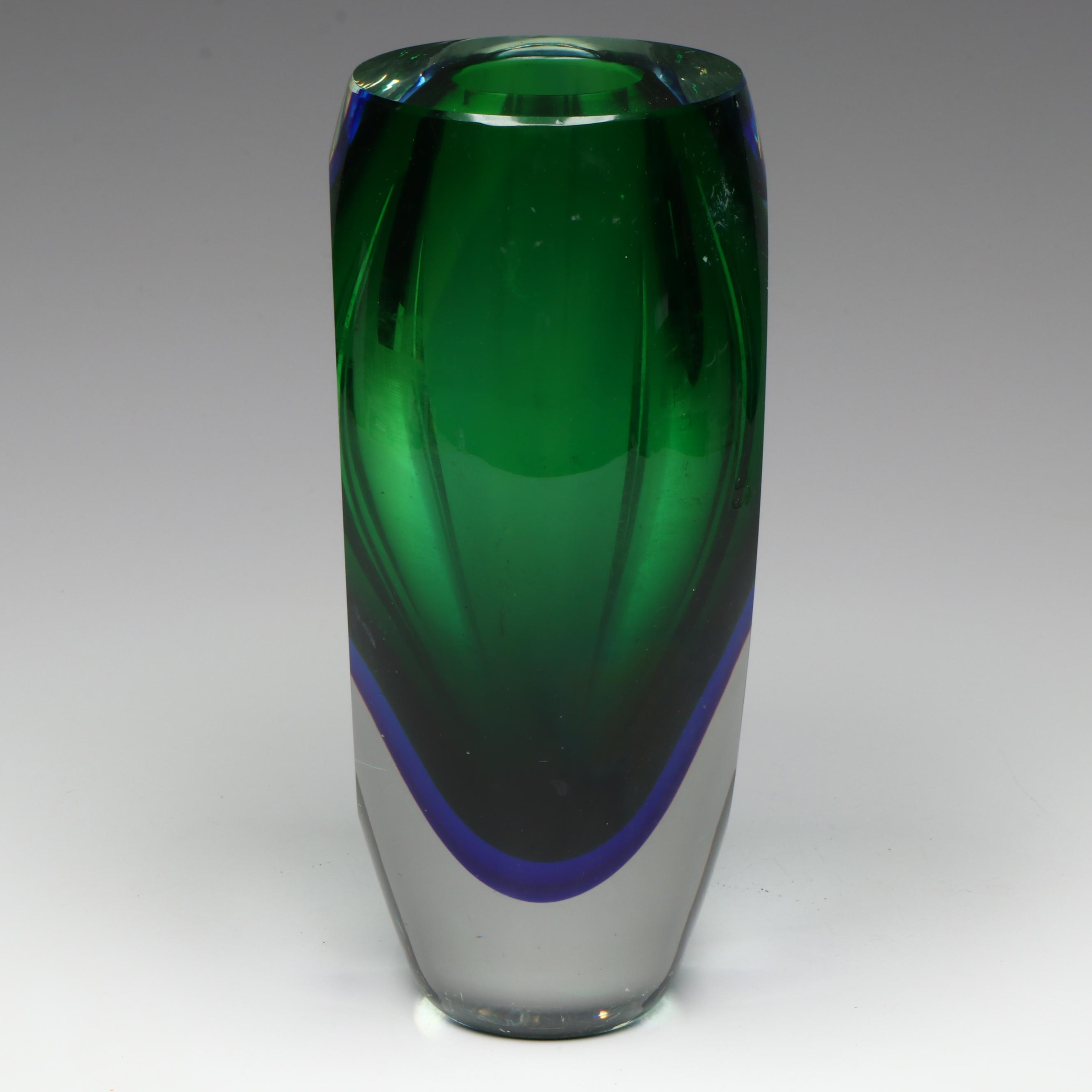 Sommerso Art Glass Vase