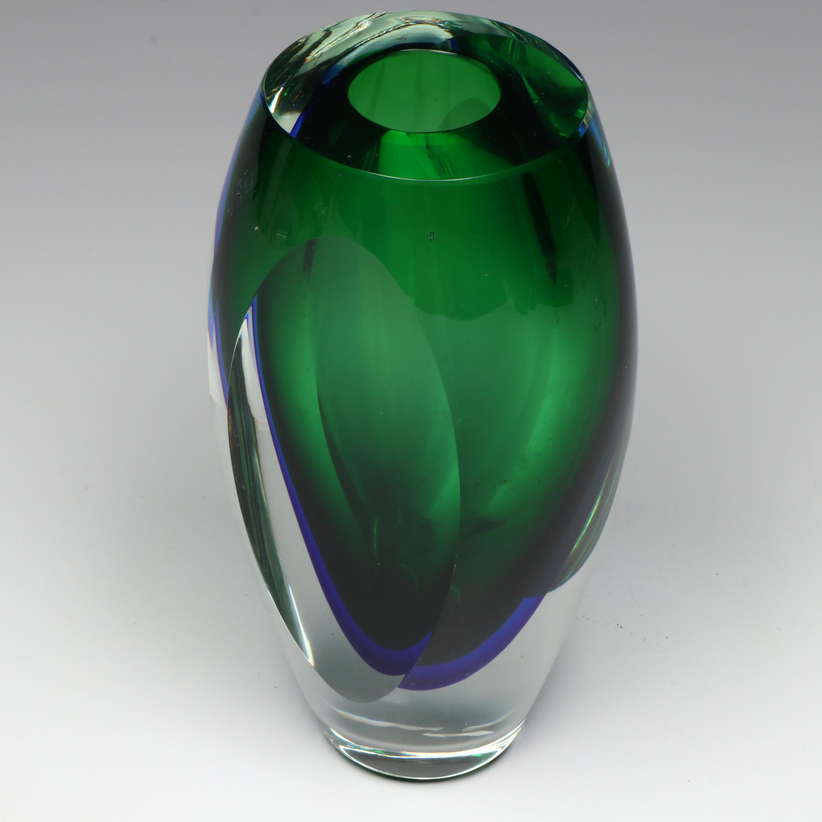 Sommerso Art Glass Vase