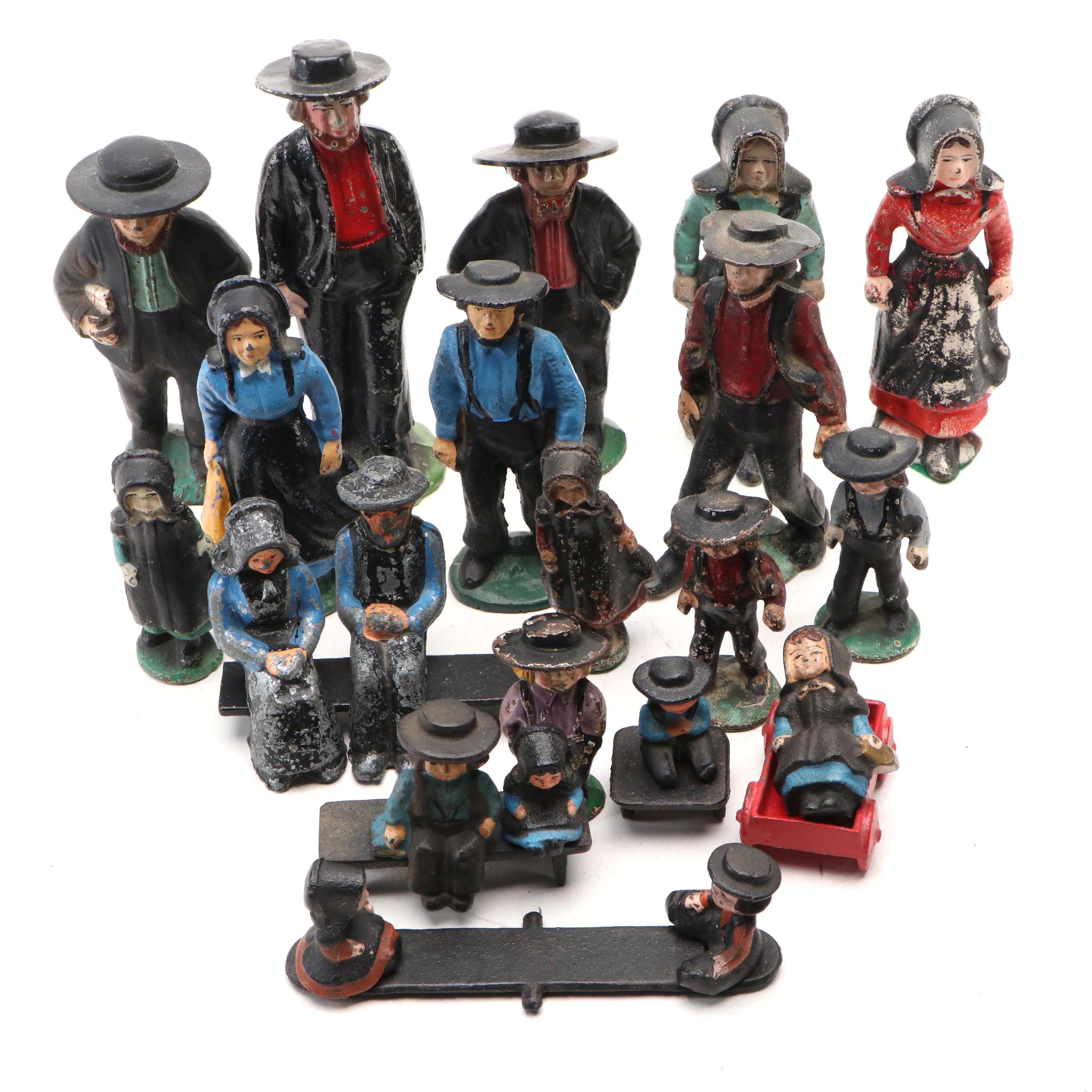 Wilton and Other Cast Iron Amish Figurines, 20th Century