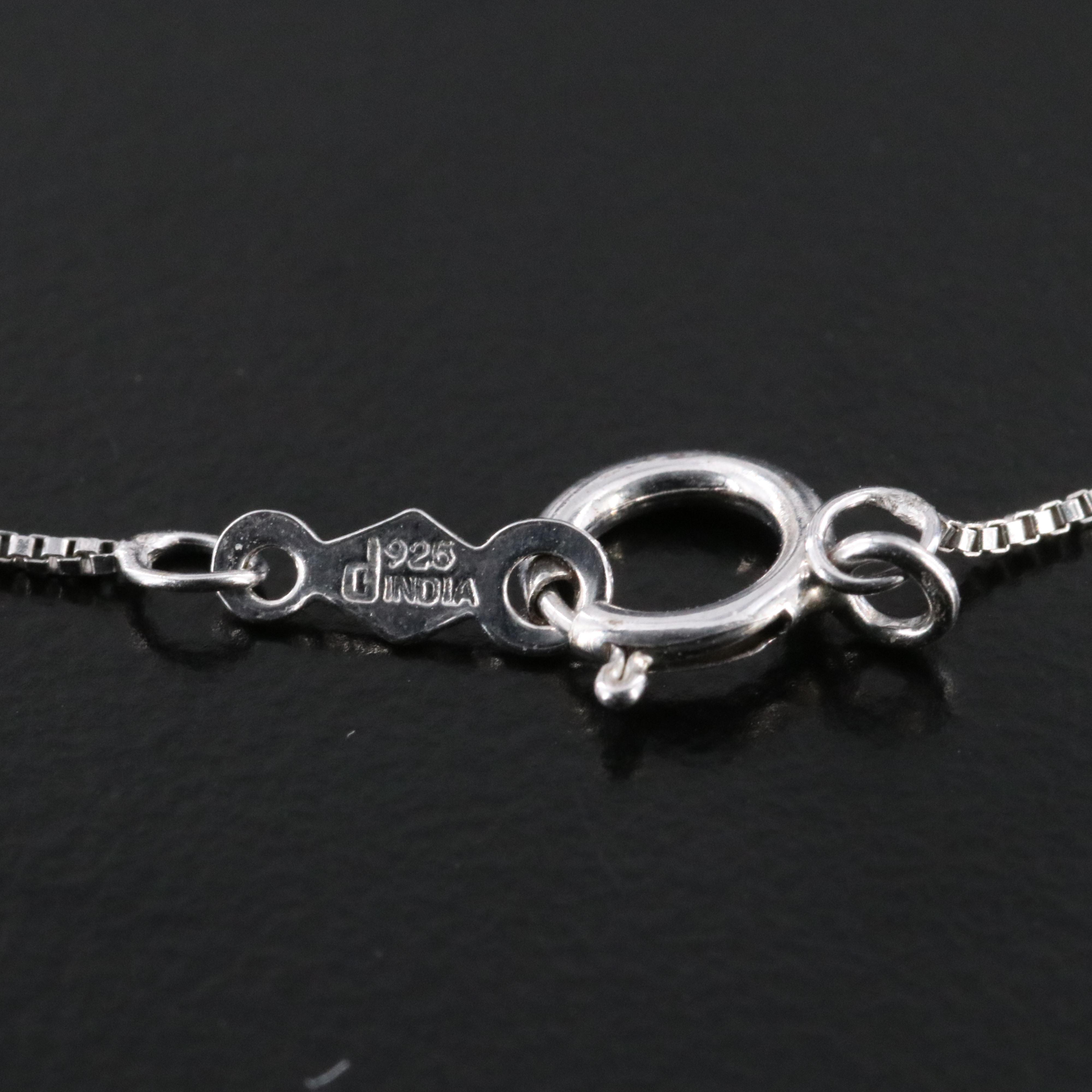 Sterling Ruby and White Sapphire Heart Pendant Necklace