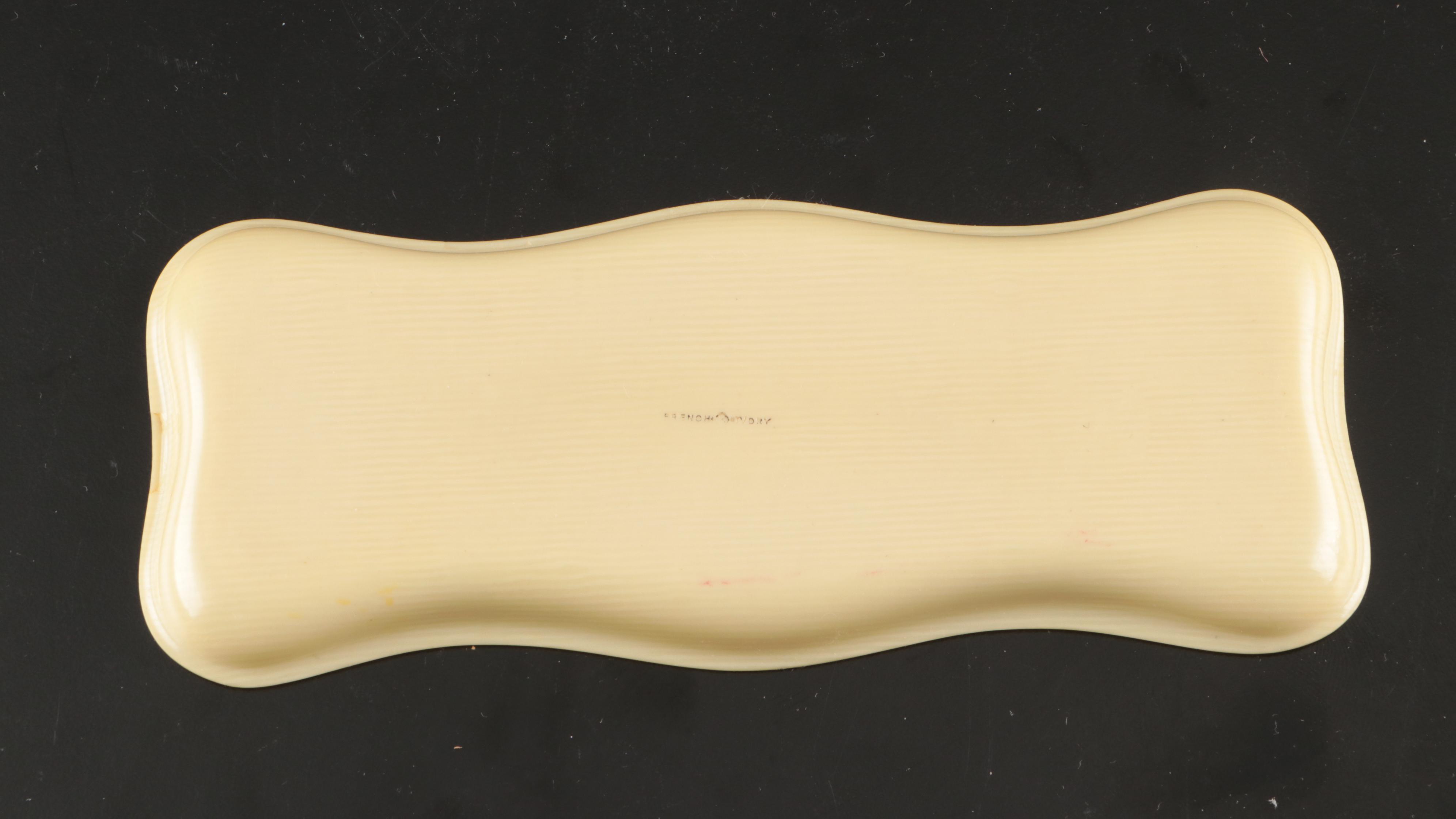 French Ivory Celluloid Ladies Vanity Tray, with Perfume Bottles and More