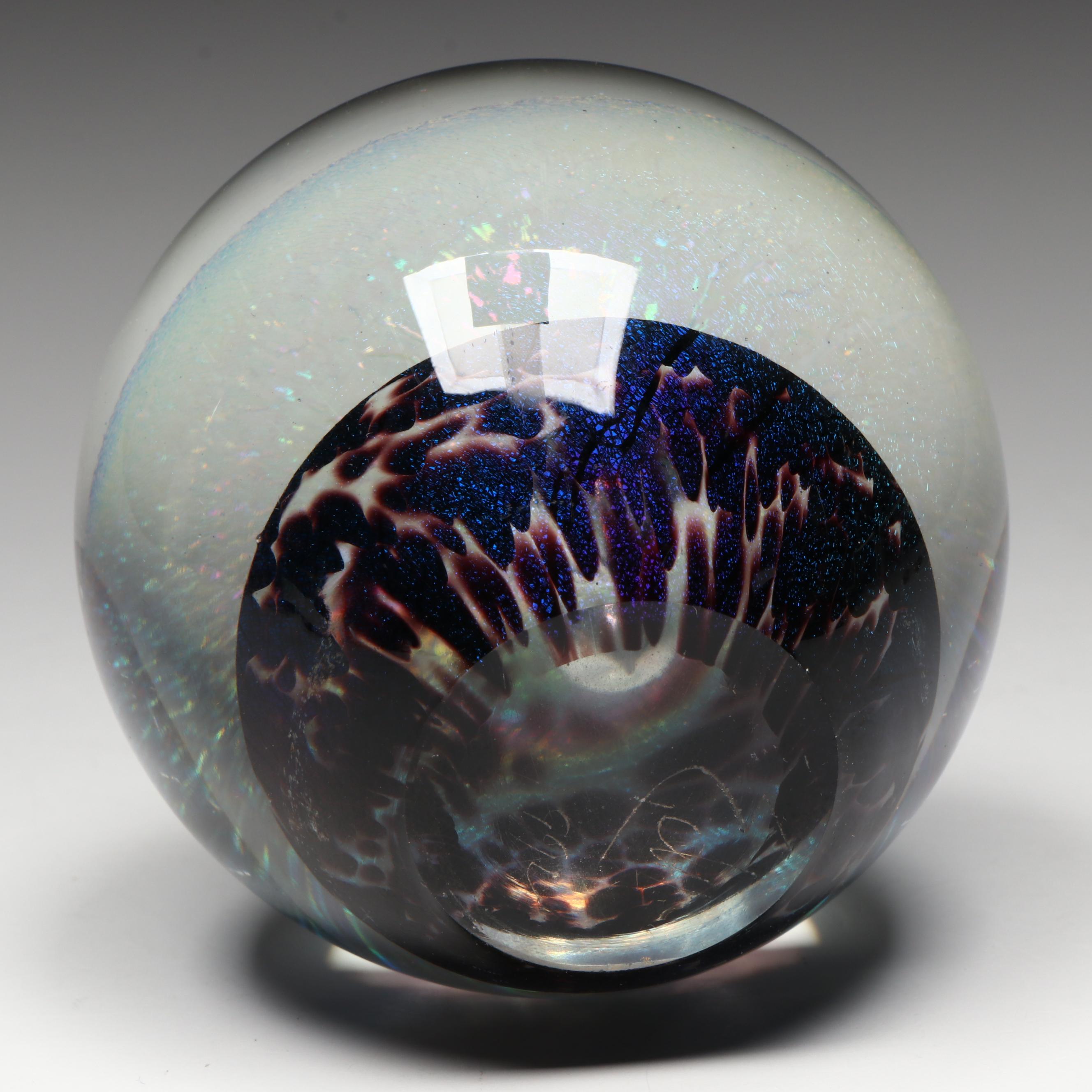Robert Eickholt Art Glass Paperweight, 1996