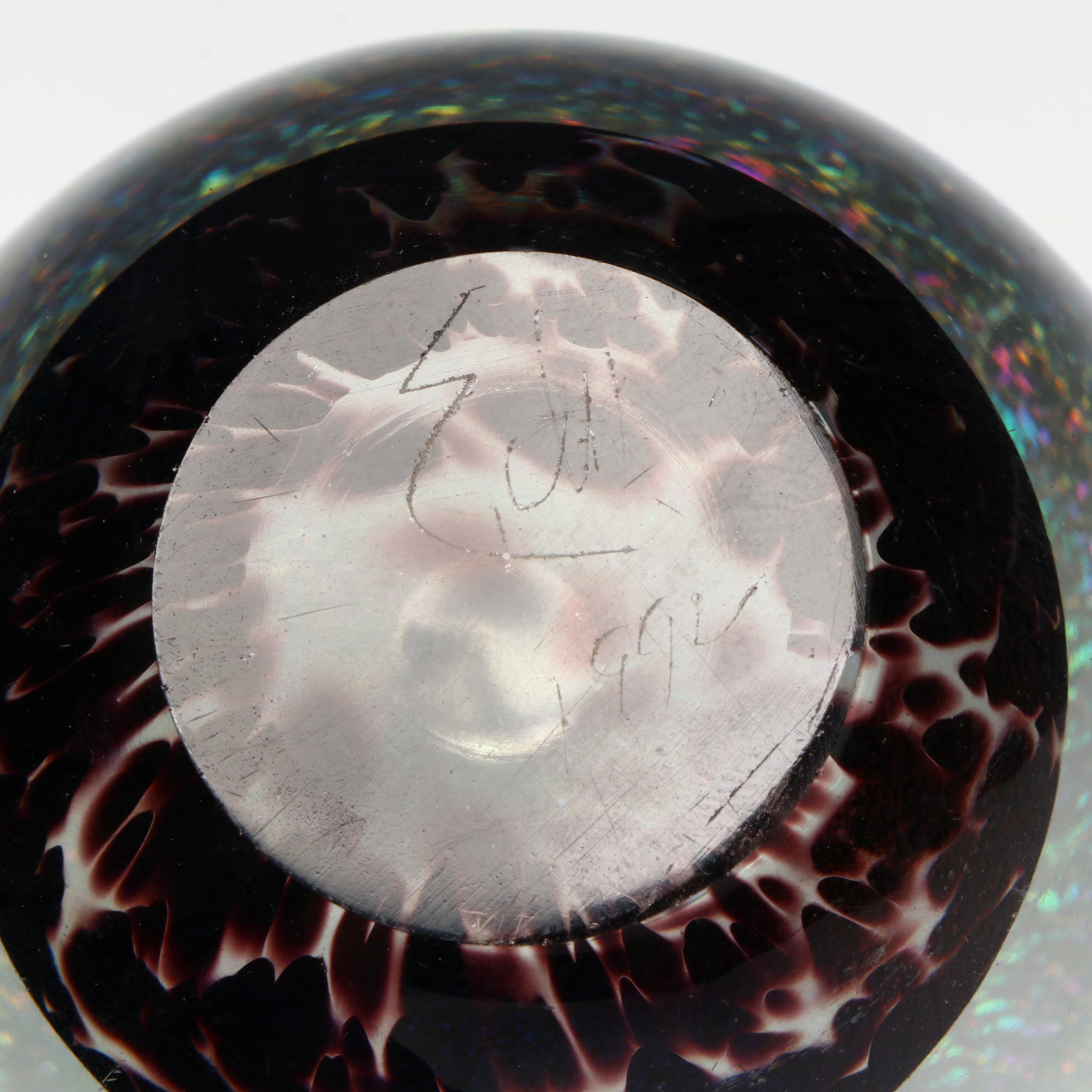 Robert Eickholt Art Glass Paperweight, 1996