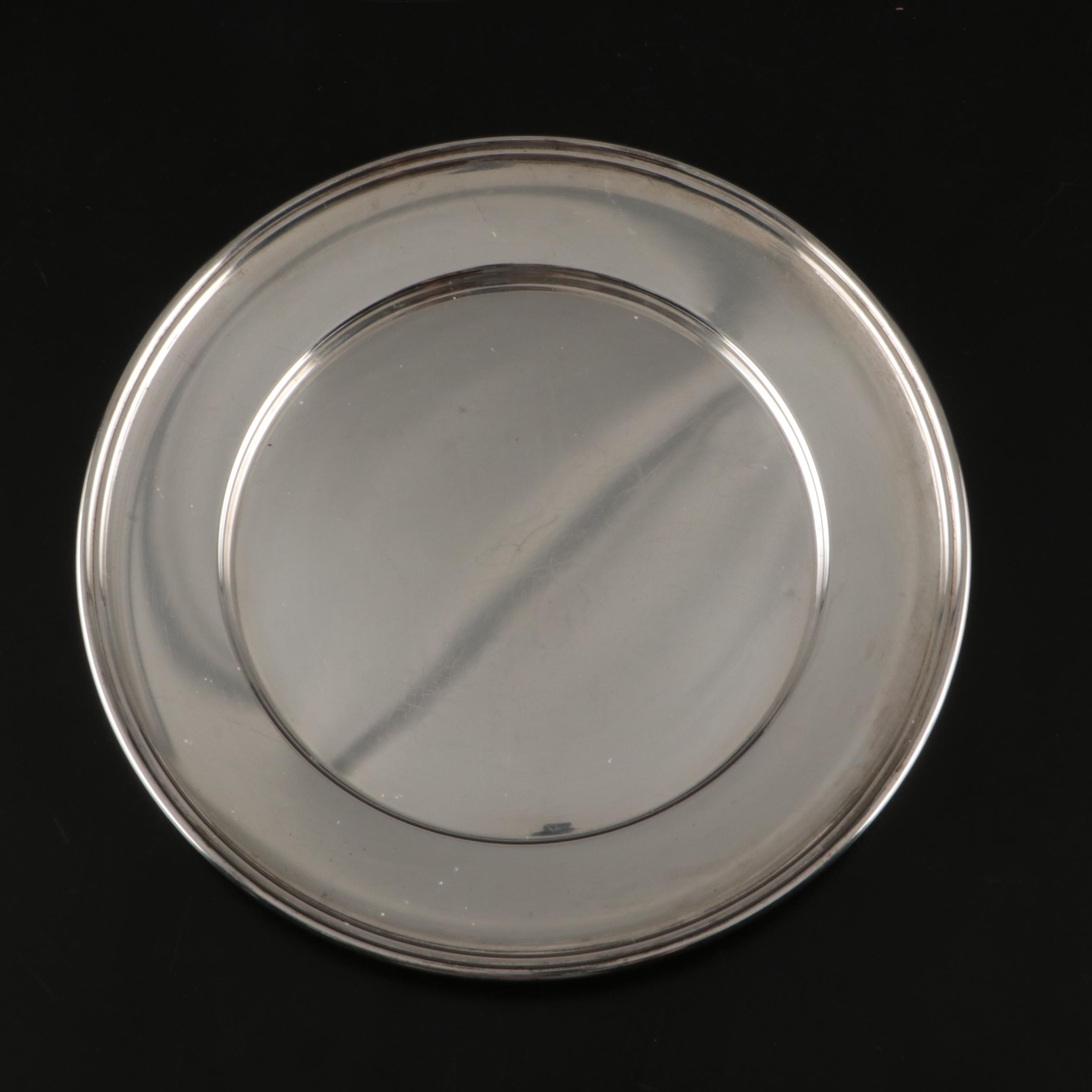 International and Fisher Sterling Plates with Footed Shaker, Early- Mid 20th C.