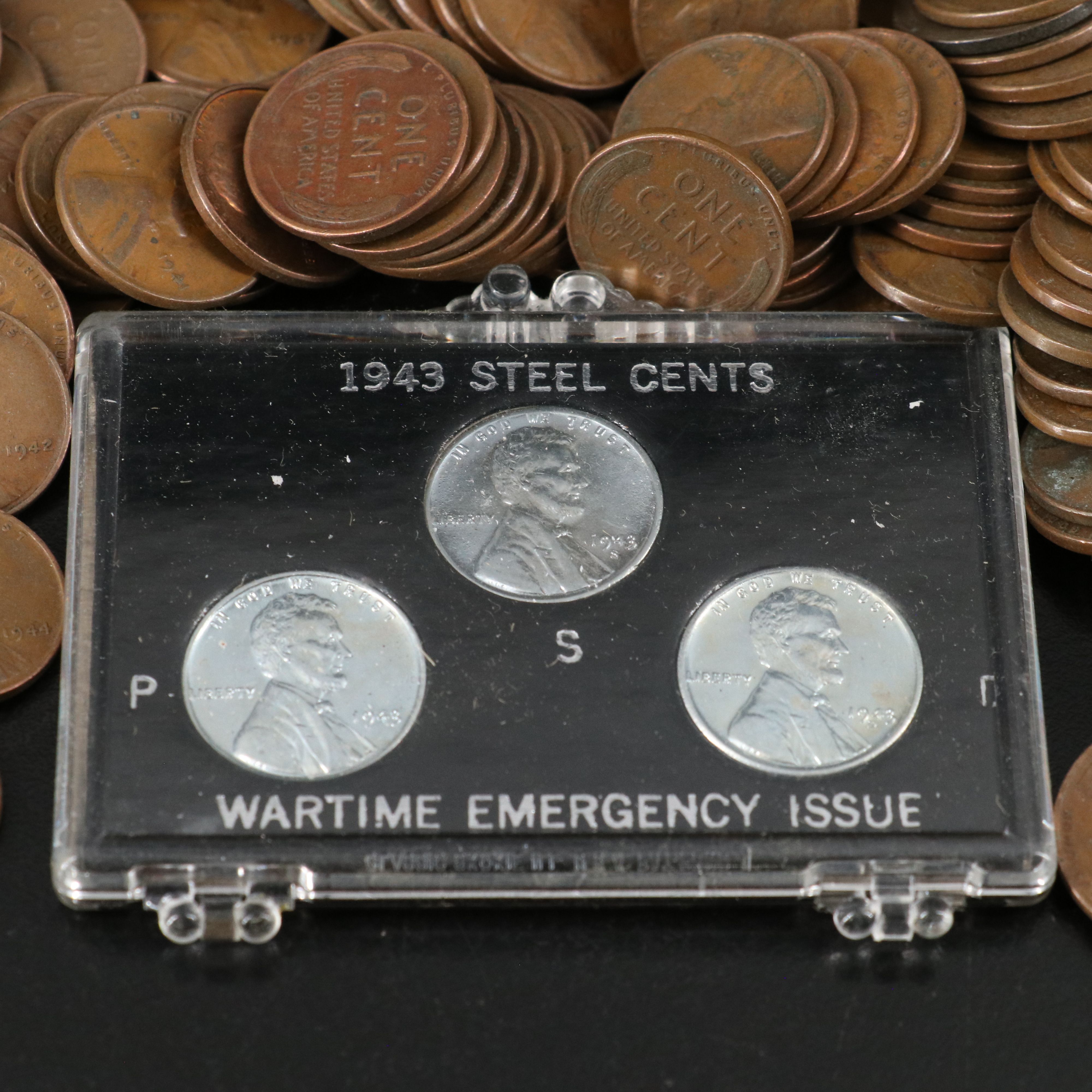 1,000 Lincoln Wheat Cents and 3-Coin WWII Steel Cent Set
