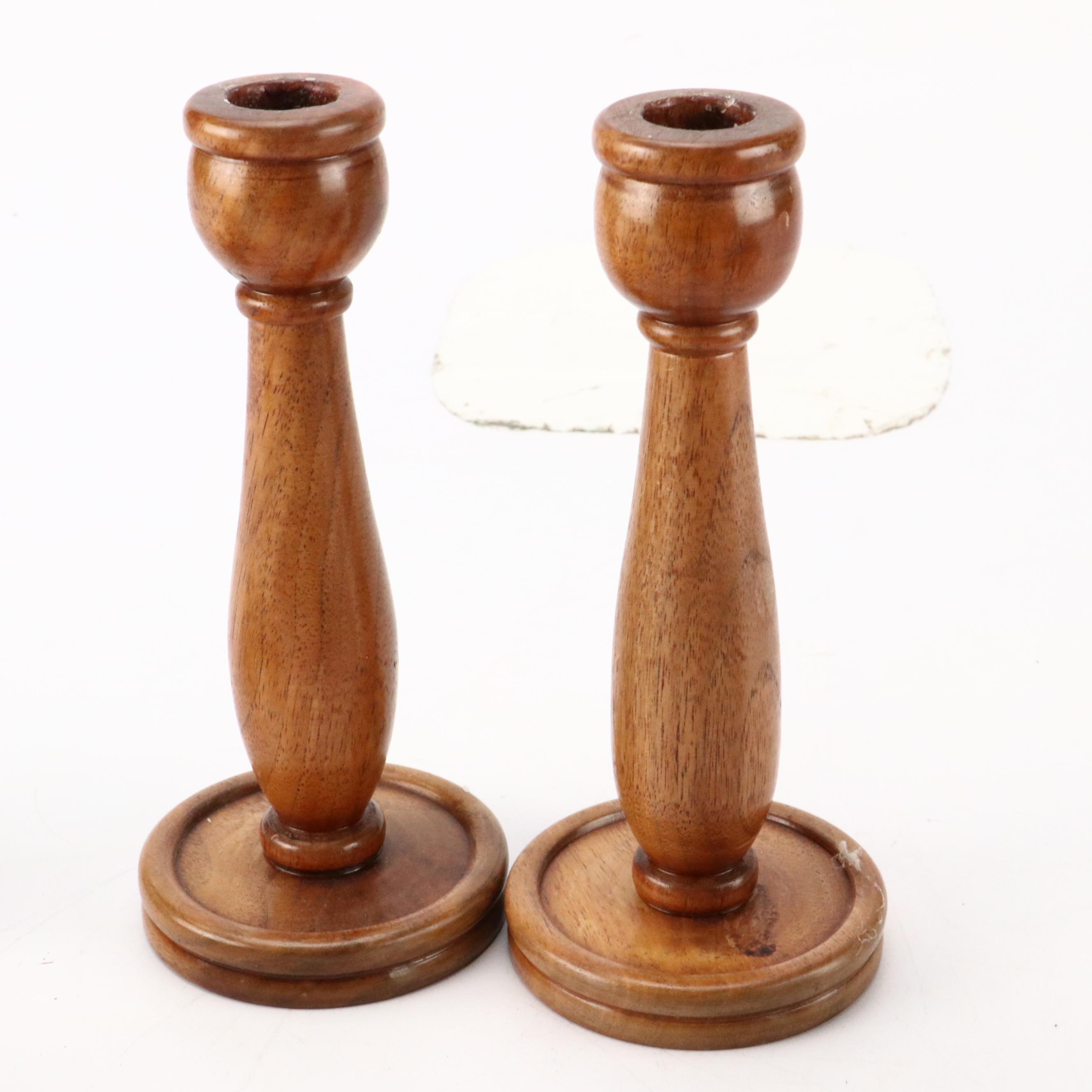 Lathe-Turned Wooden Candlesticks, Carved Wood Fruit, Faux Acorns and More