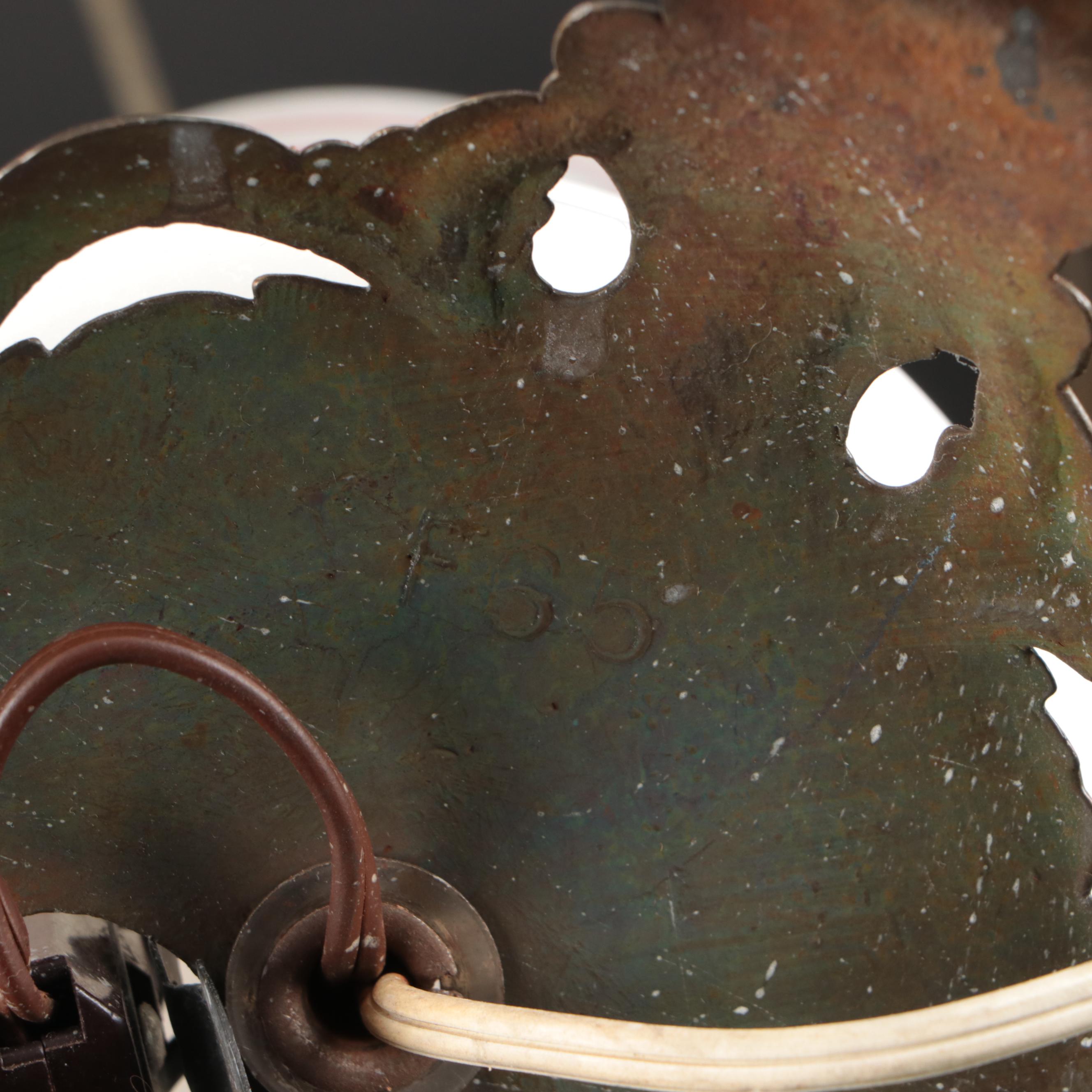 Victorian Style Hand-Painted Milk Glass Boudoir of Parlor Lamp