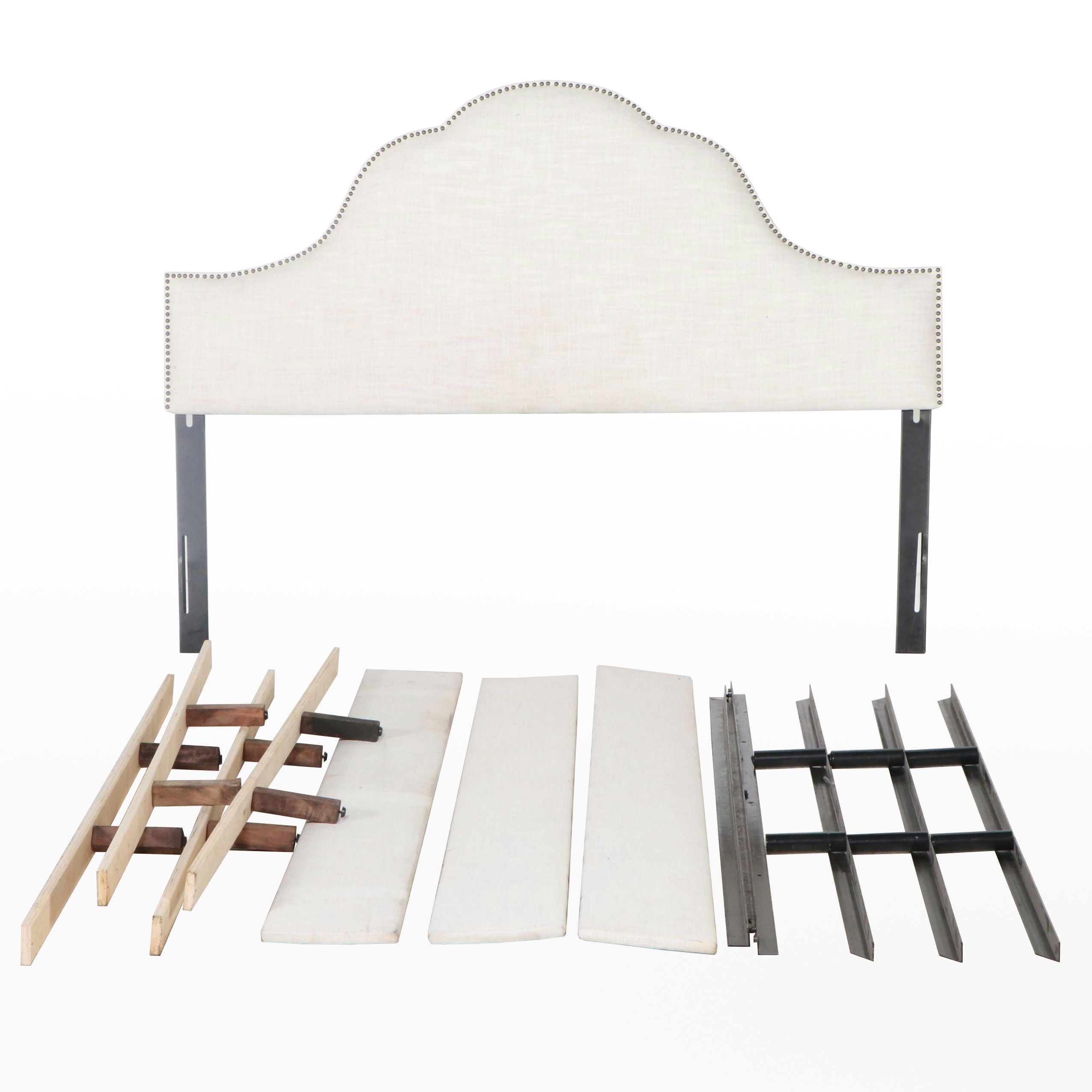 Skyline Furniture Modern Linen Upholstered King Size Bed Frame