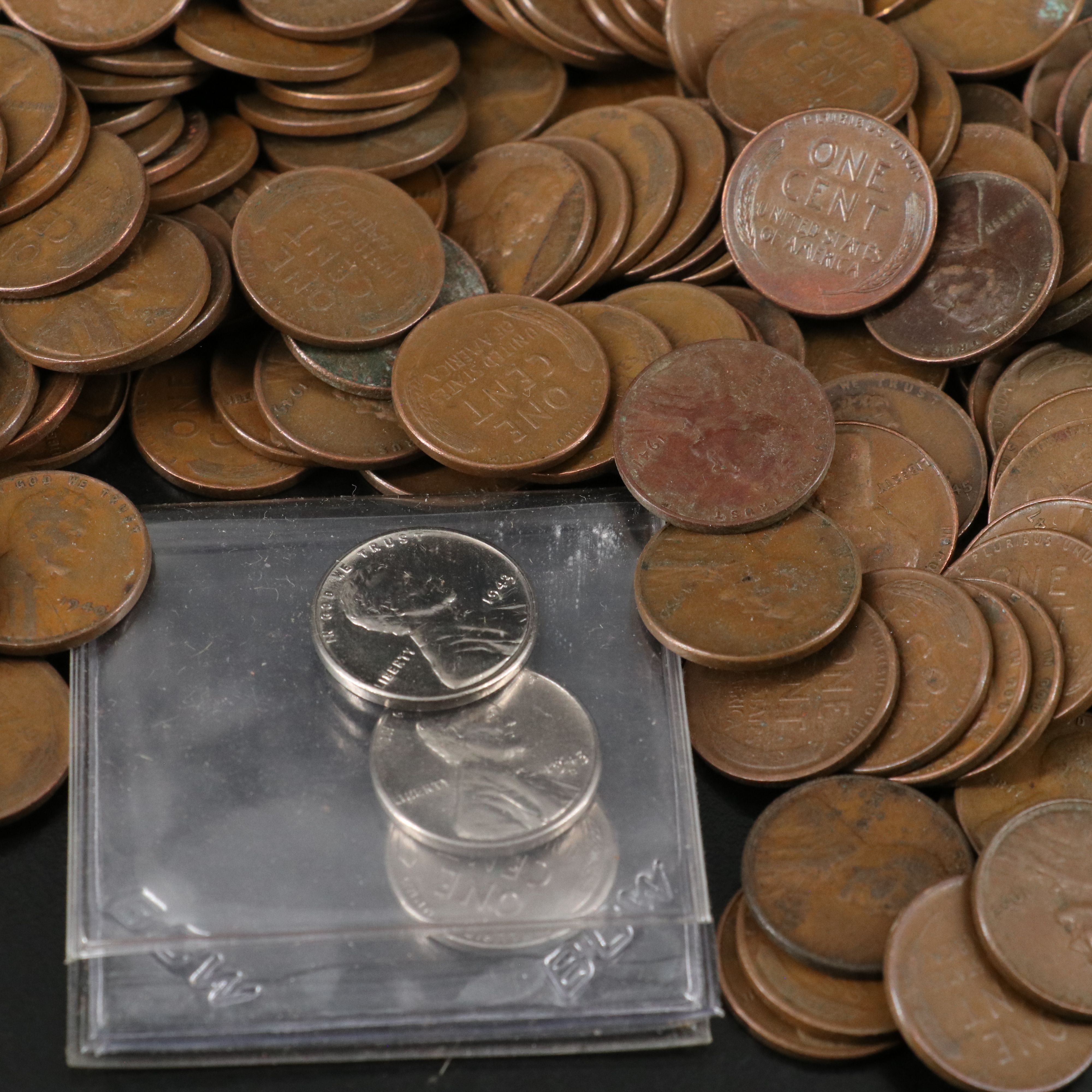 1,000 Lincoln Wheat Cents and 3-Coin WWII Steel Cent Set
