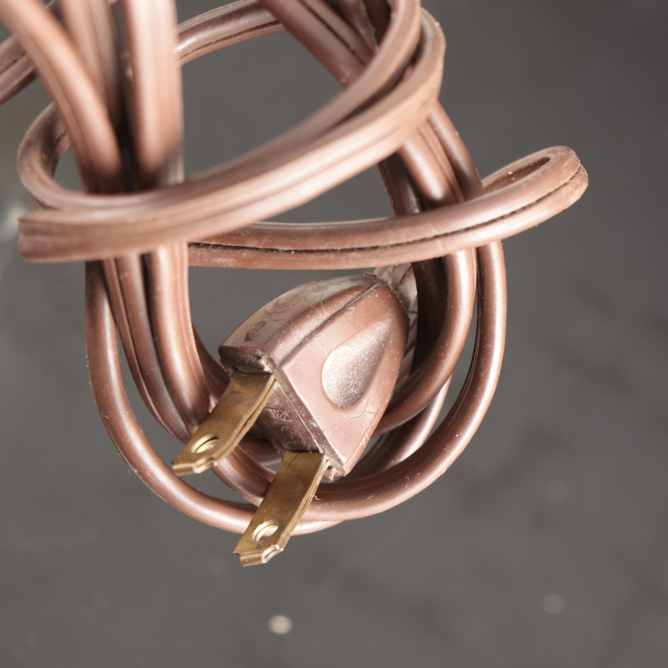 Victorian Style Orange Tulips Hand-Painted Milk Glass Parlor or Boudoir Lamp