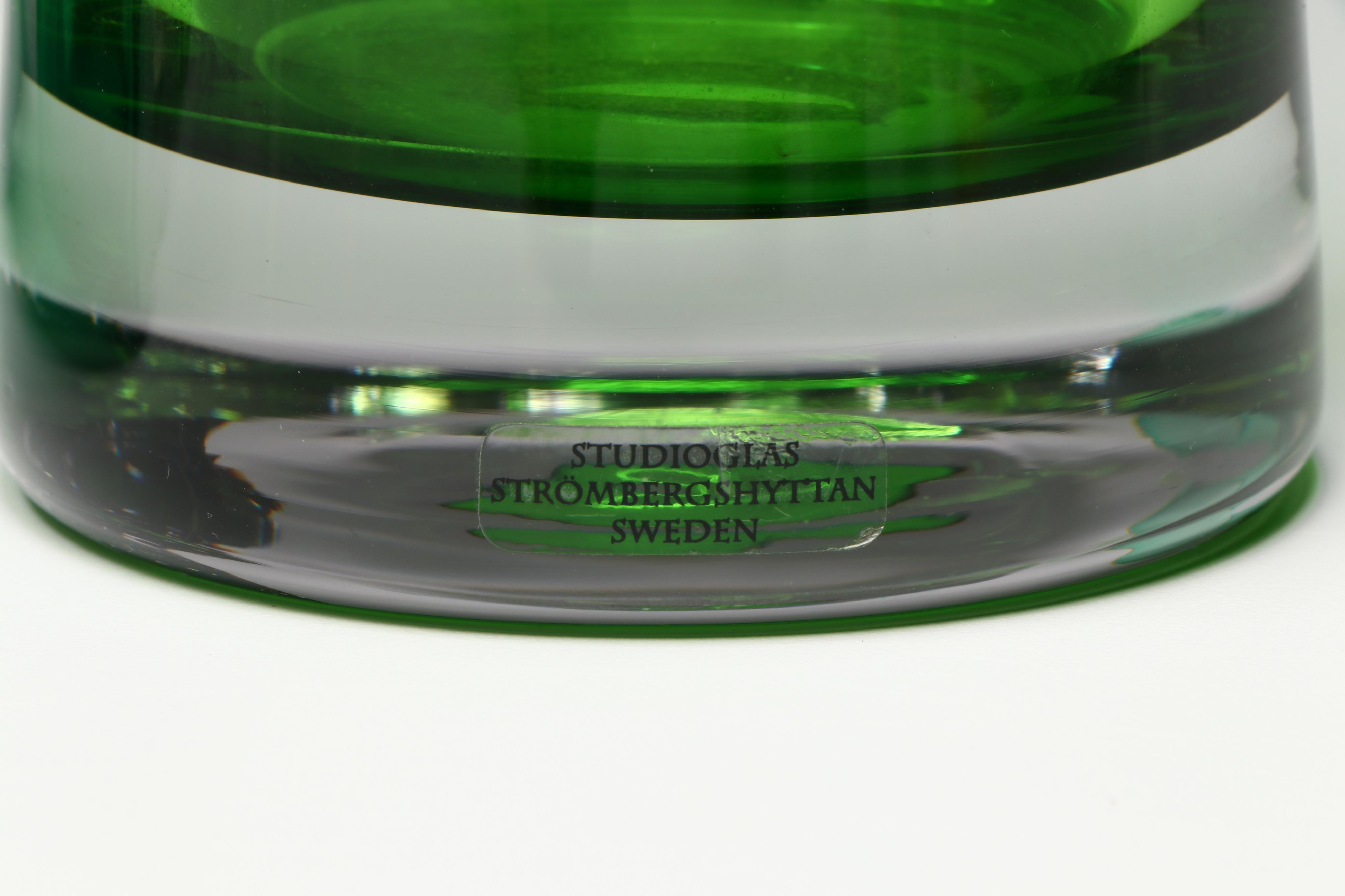 Strombergshyttan Button Vase, Blenko Carafe, Viking Princess Vase and More