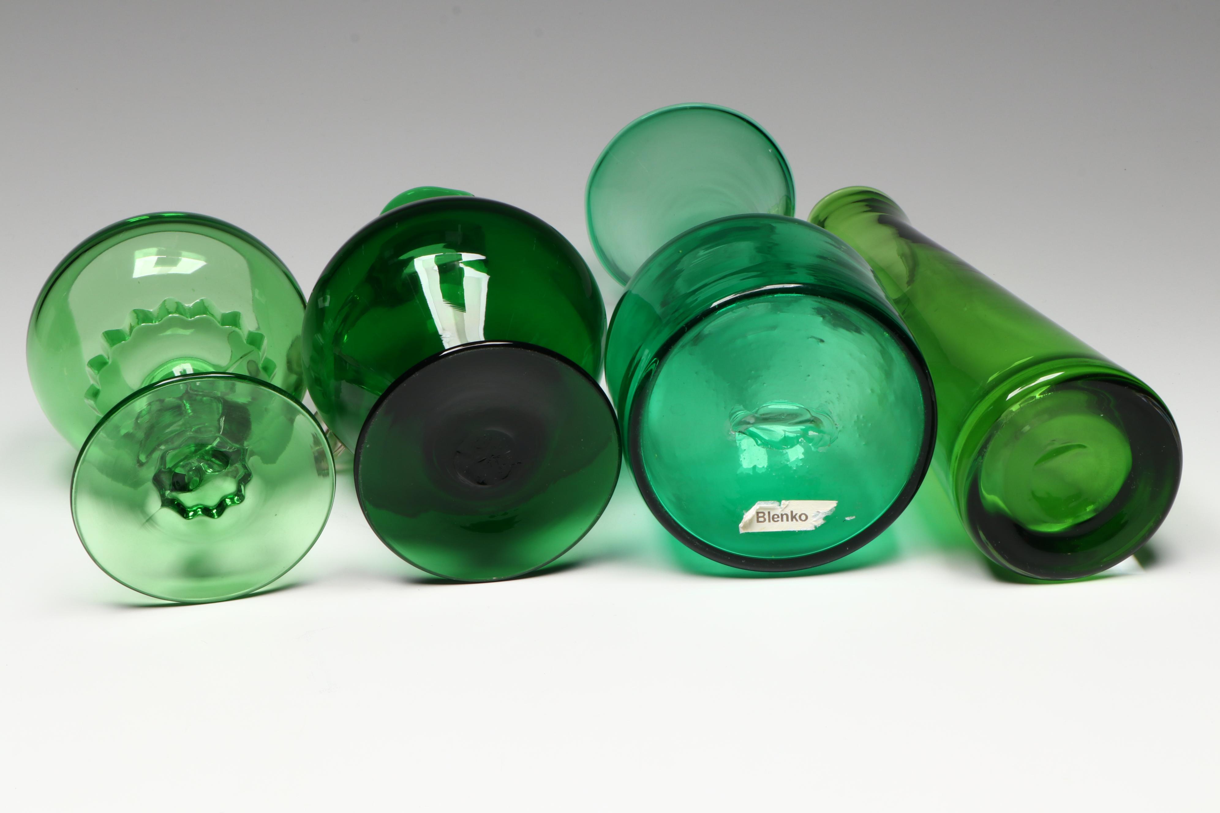 Strombergshyttan Button Vase, Blenko Carafe, Viking Princess Vase and More