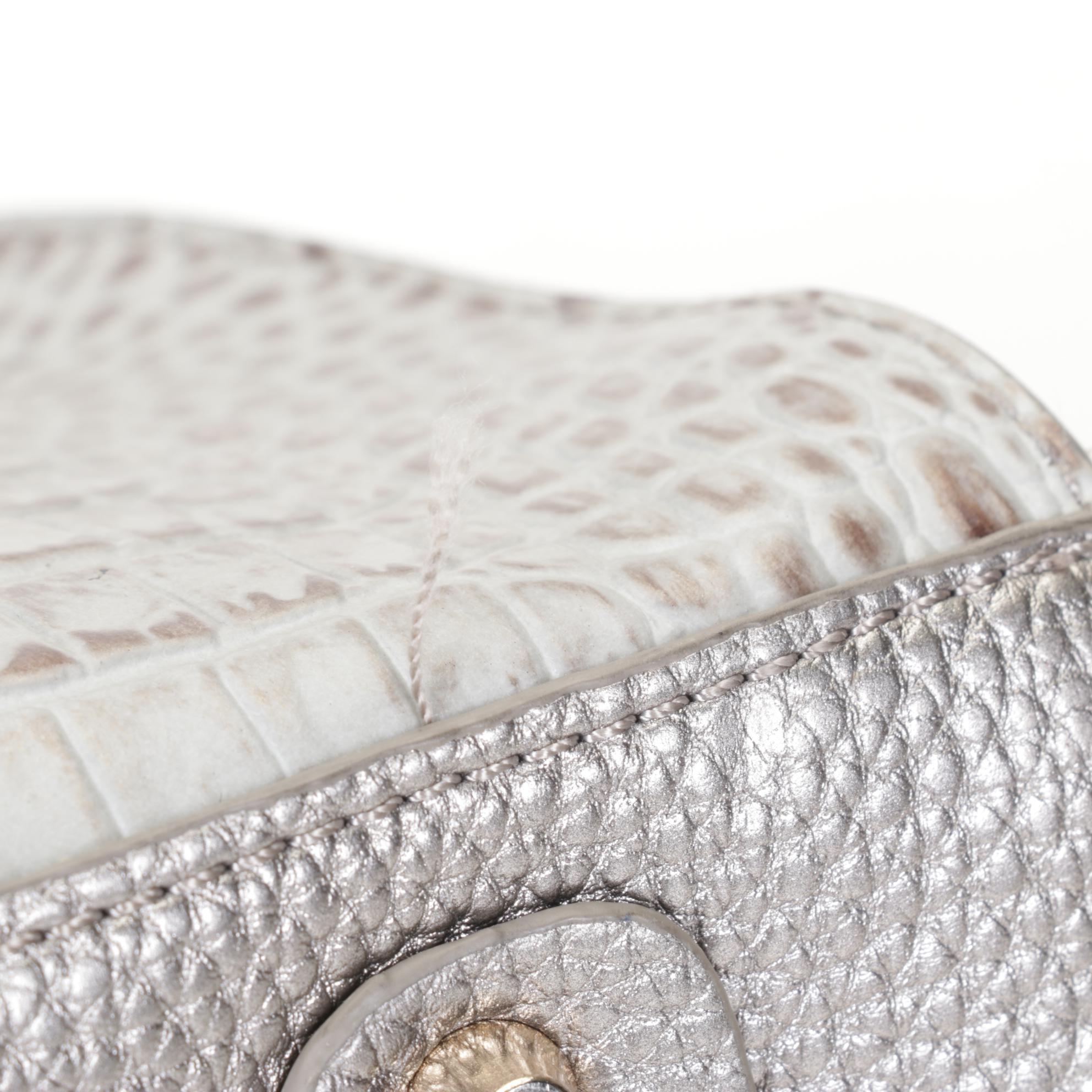 Marc Chantal Studded & Embossed Leather Handbag with Braided Handles