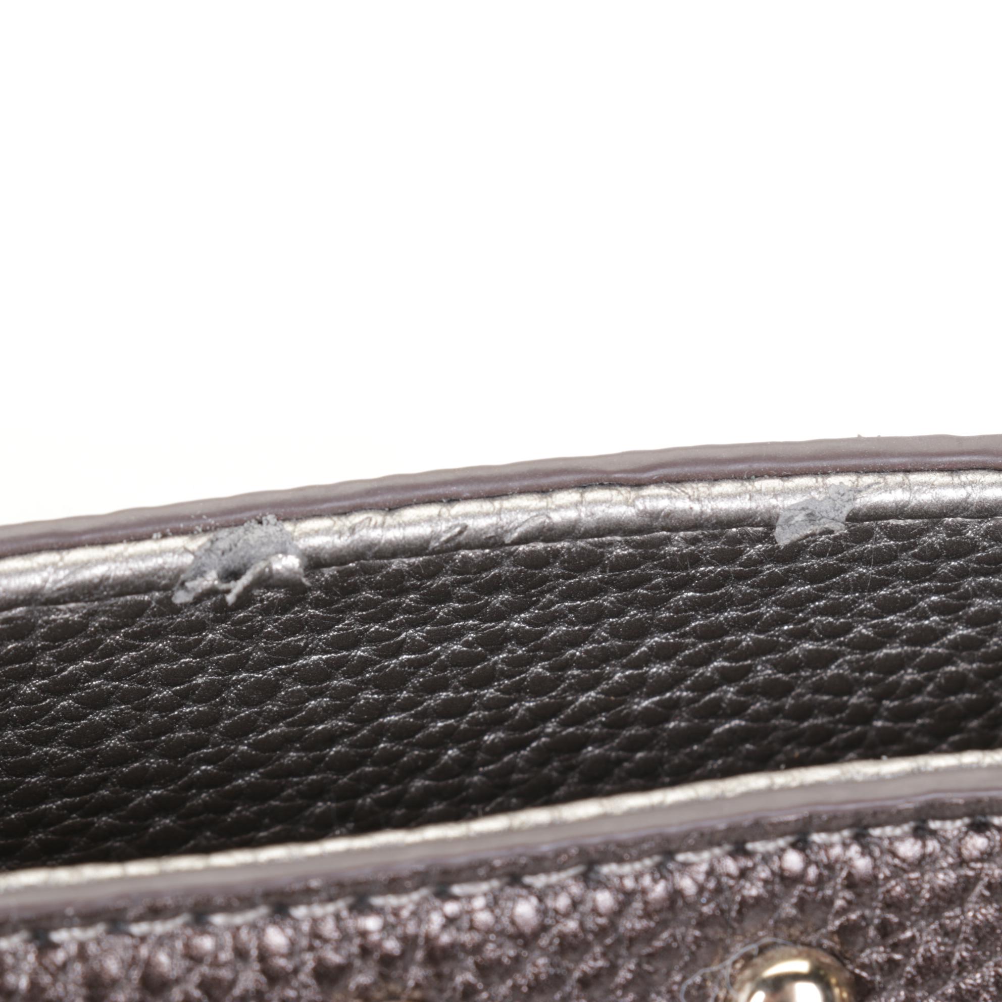 Marc Chantal Studded & Embossed Leather Handbag with Braided Handles