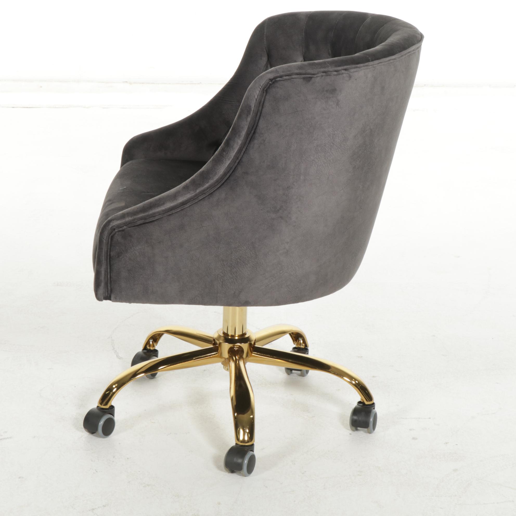 Hulala Home Contemporary Upholstered Swivel Office Chair, 2023