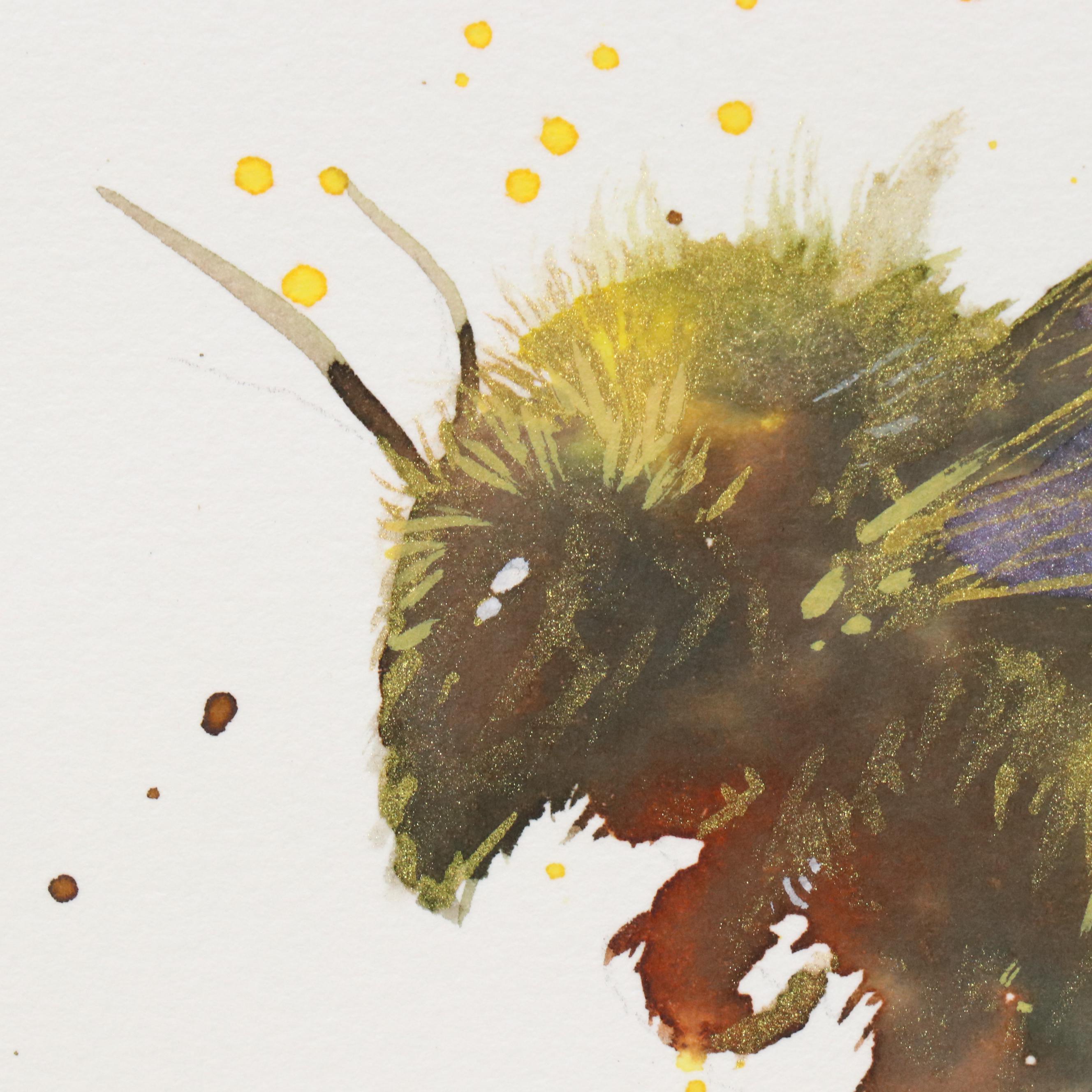 Inga Kovalenko Watercolor Painting of Bumblebee, 2025