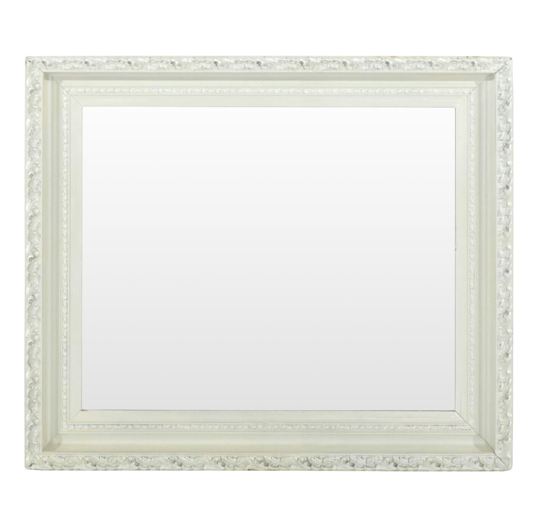 Neoclassical Style White-Painted Wall Mirror, Mid to Late 20th Century