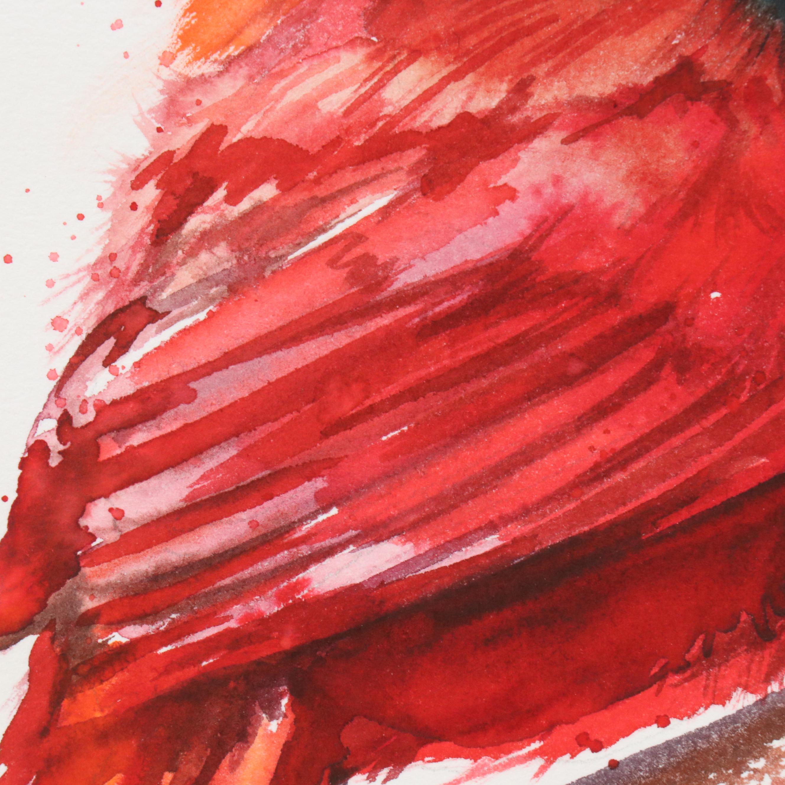 Inga Kovalenko Watercolor Painting of Baby Cardinal, 2025