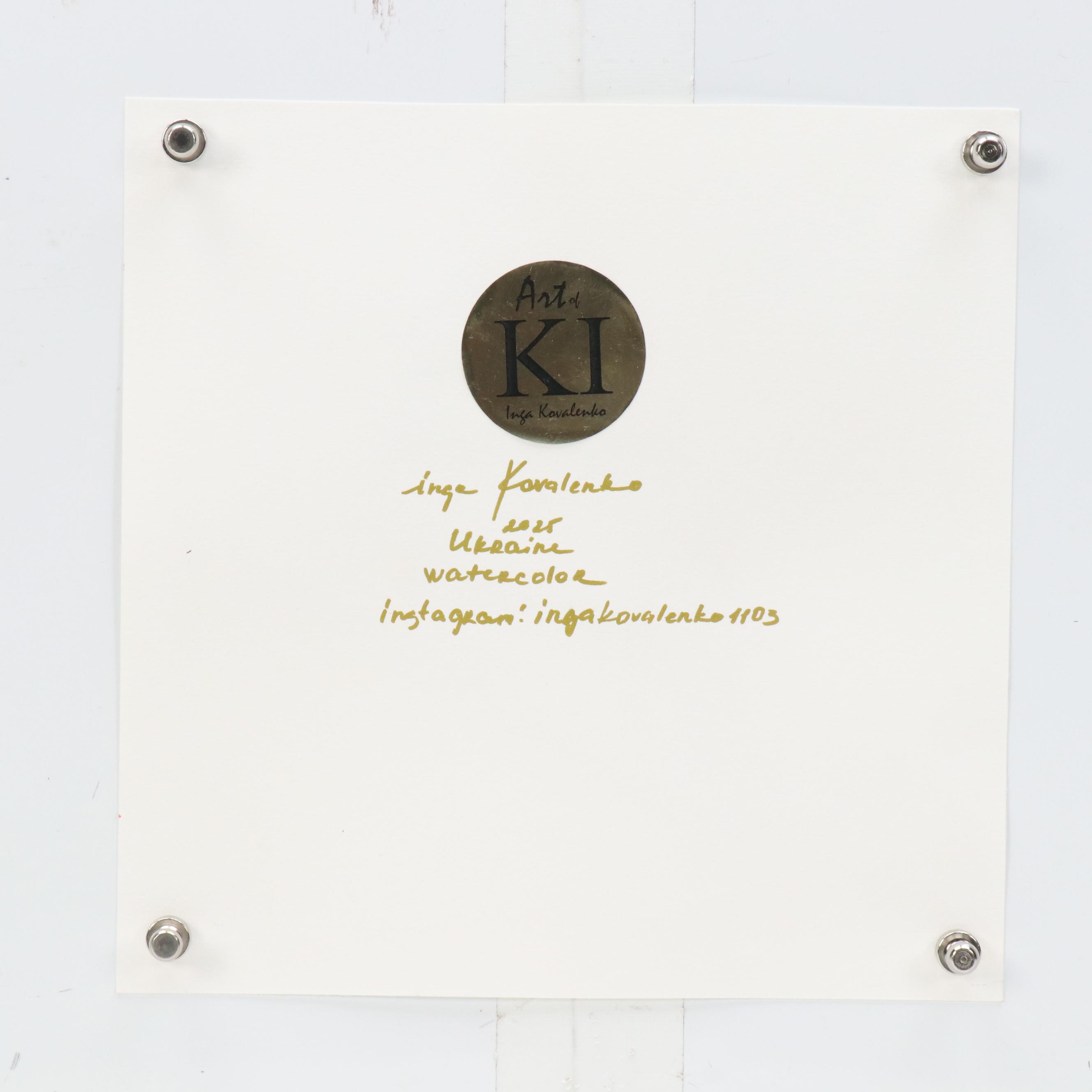 Inga Kovalenko Watercolor Painting of Baby Cardinal, 2025