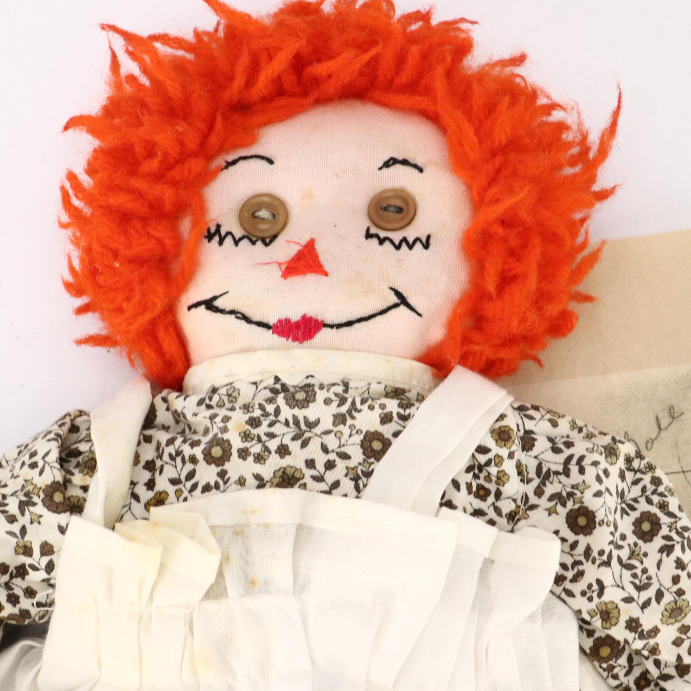 Howdy Doody and Raggedy Ann Dolls with Other Vintage Toys and Book
