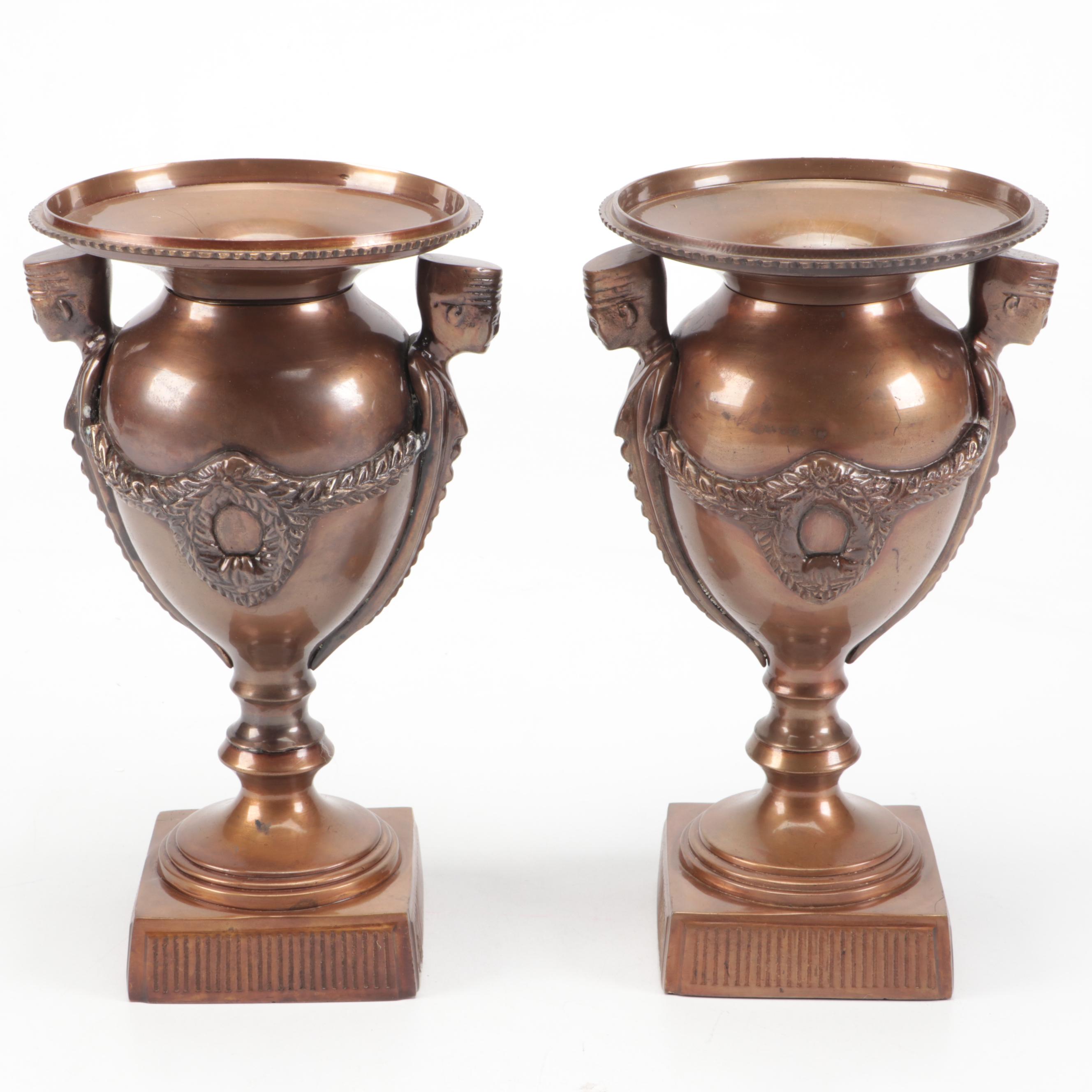 Chinese Cloisonné Lidded Box with Guardian Lion Handle and Metal Urns