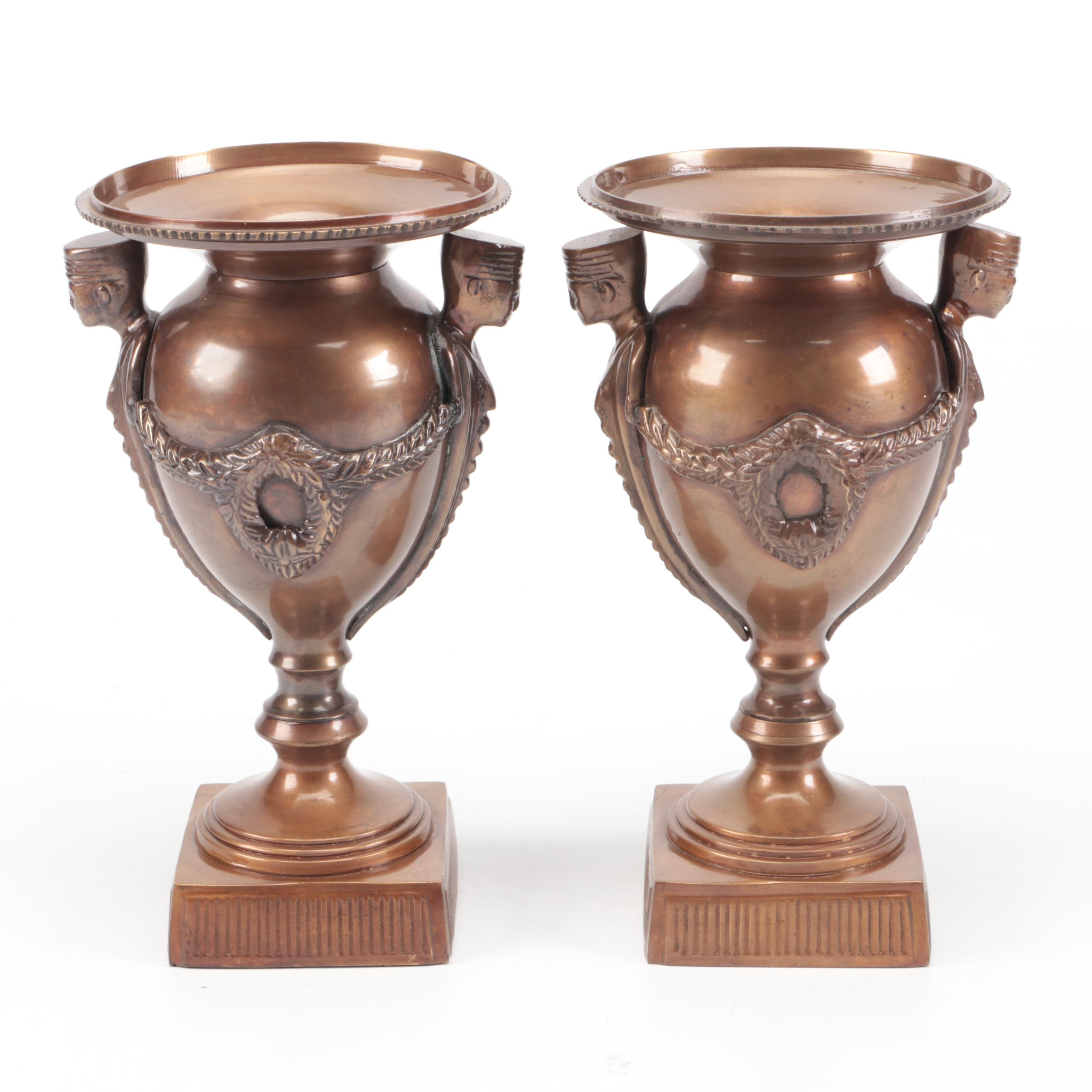 Chinese Cloisonné Lidded Box with Guardian Lion Handle and Metal Urns