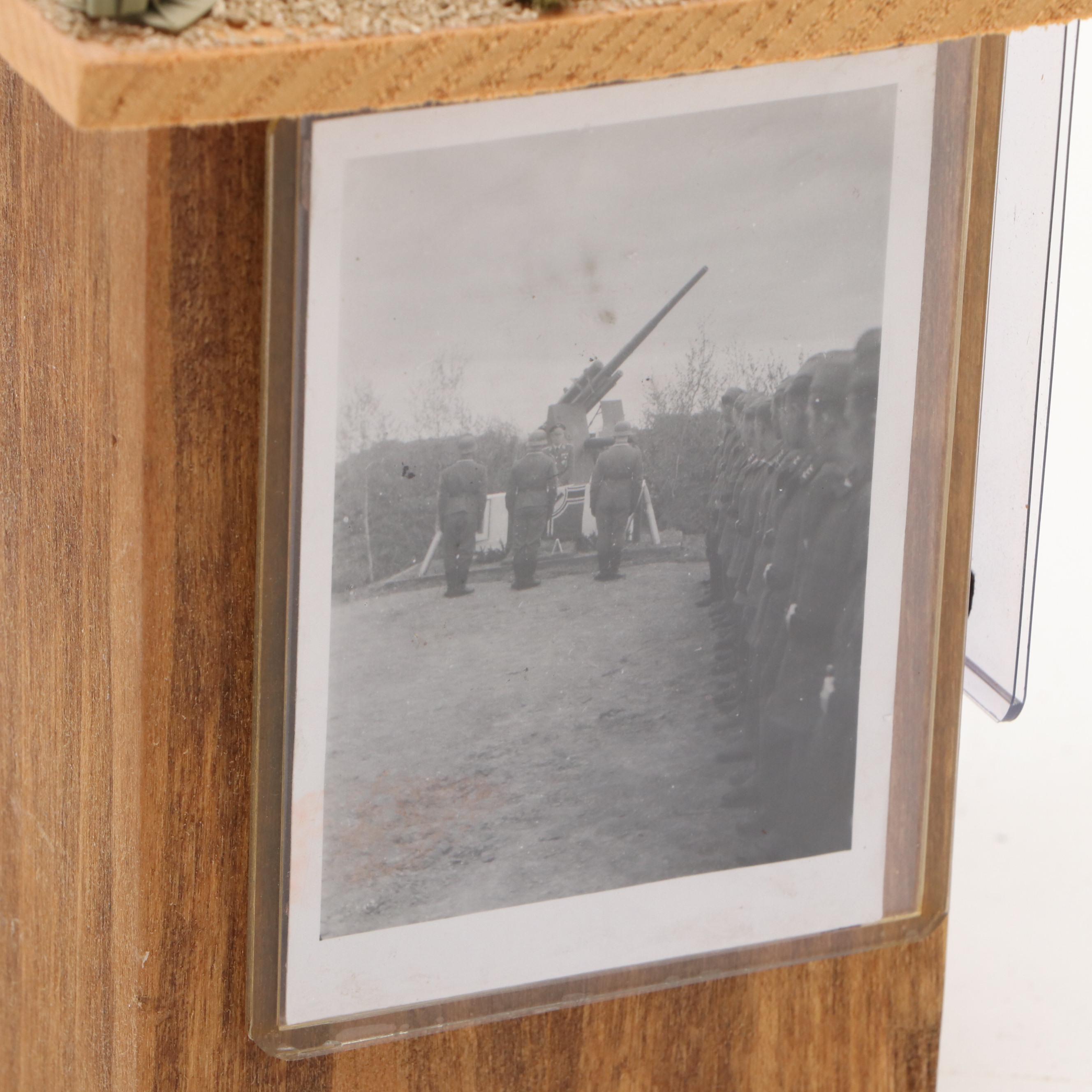 WWII Model Dioramas with Tanks, Military Equipment, and Photographs