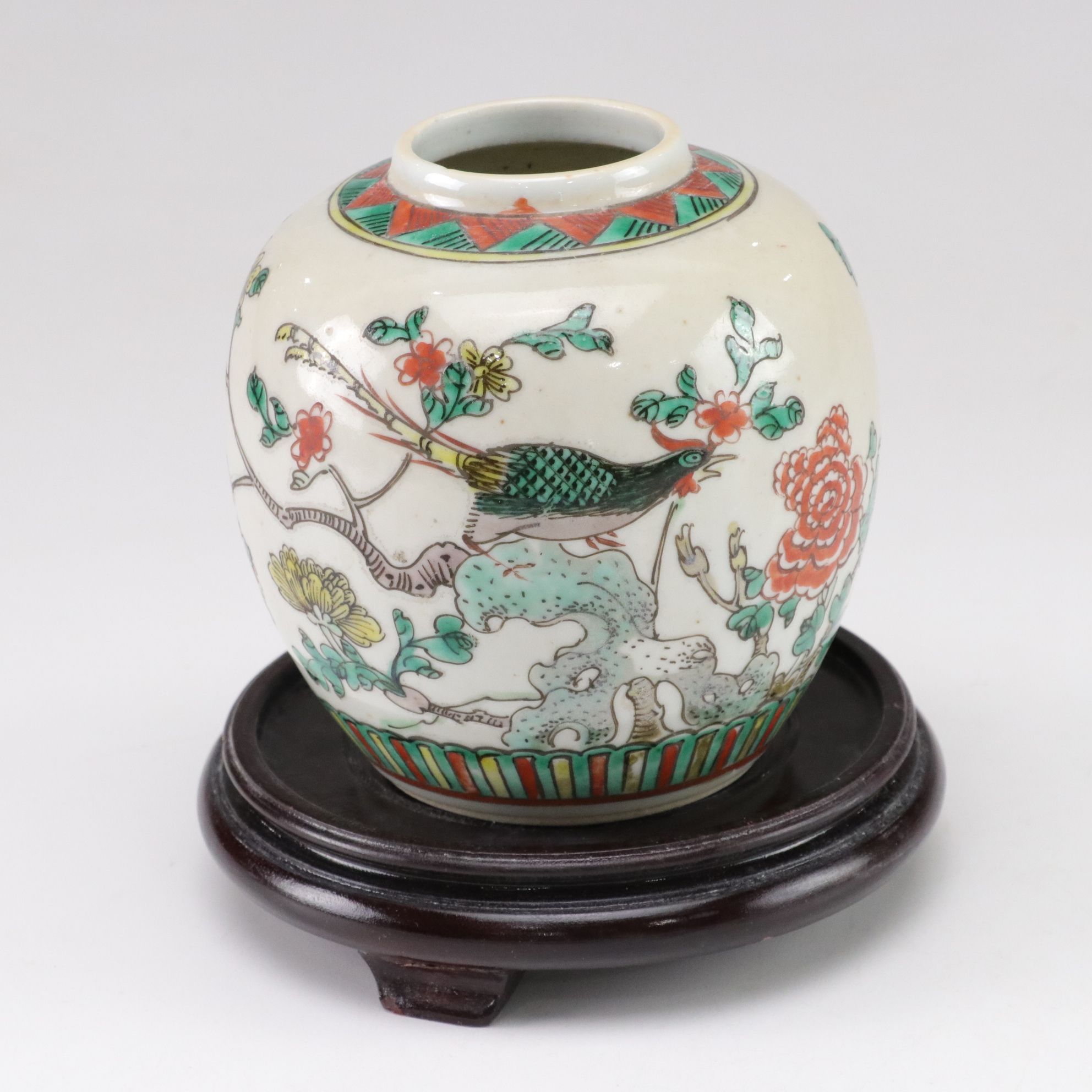 Hand-Painted Ceramic Vases with Stands