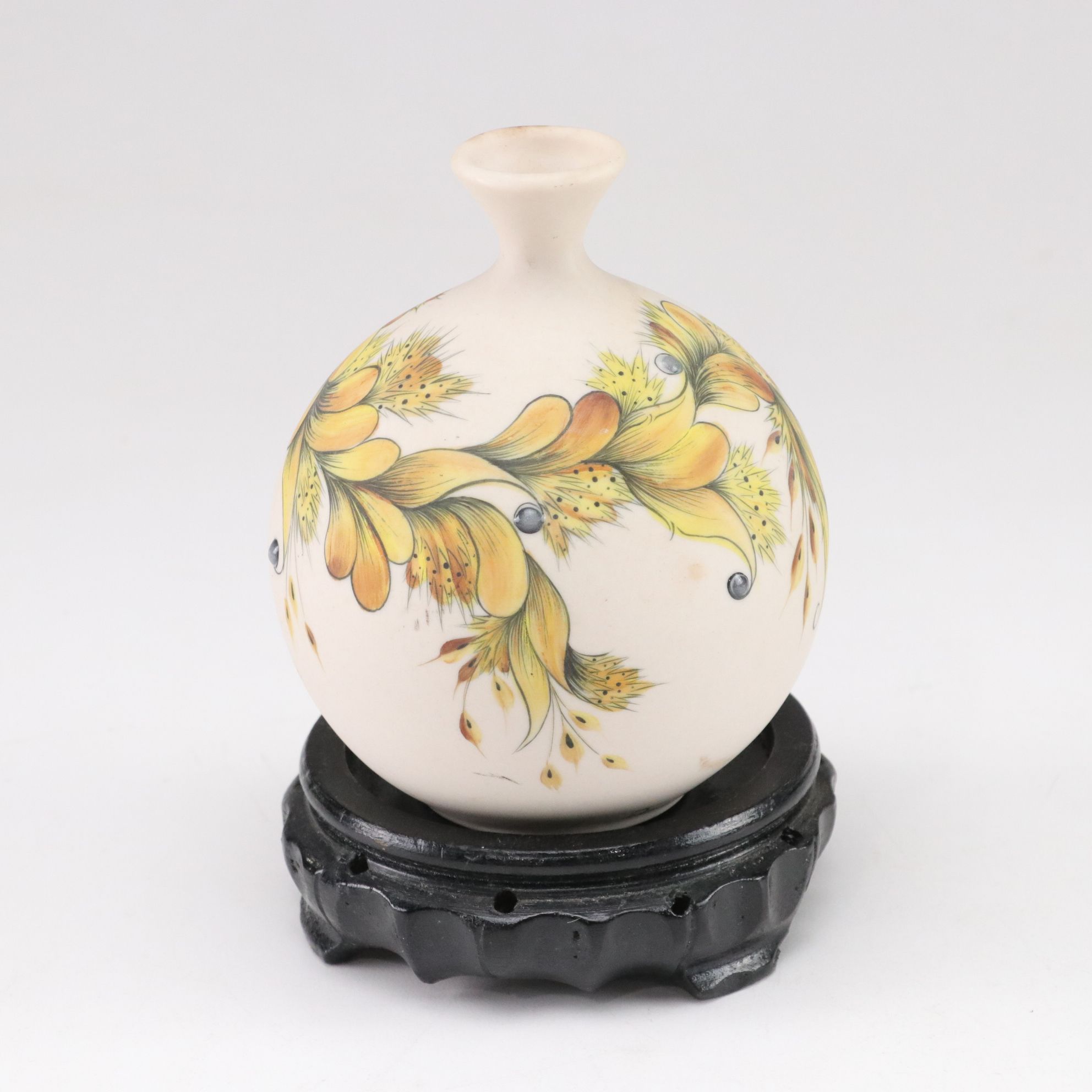 Hand-Painted Ceramic Vases with Stands