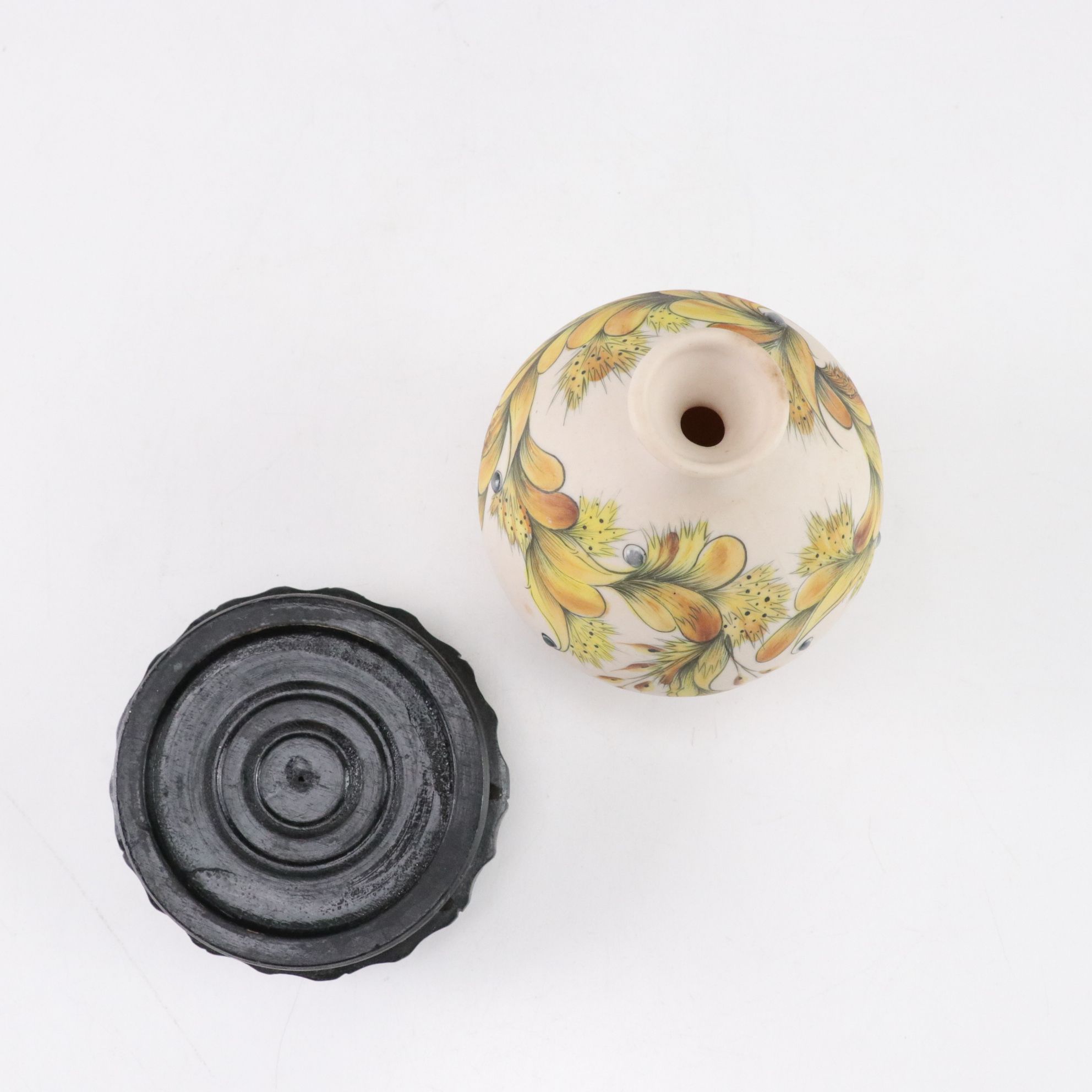 Hand-Painted Ceramic Vases with Stands