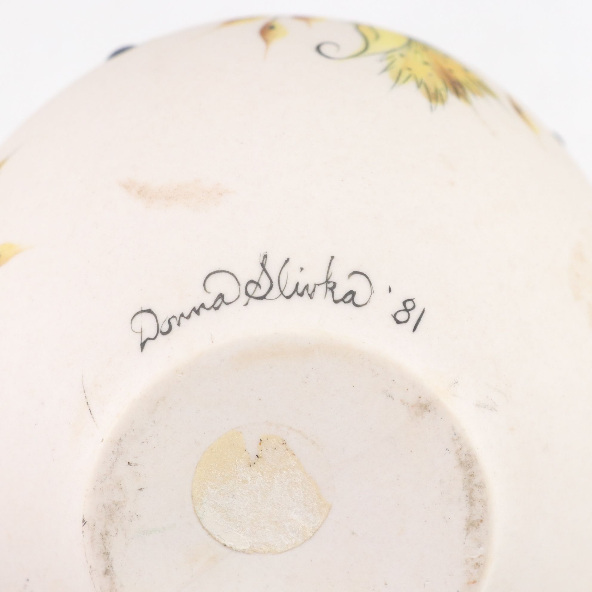 Hand-Painted Ceramic Vases with Stands