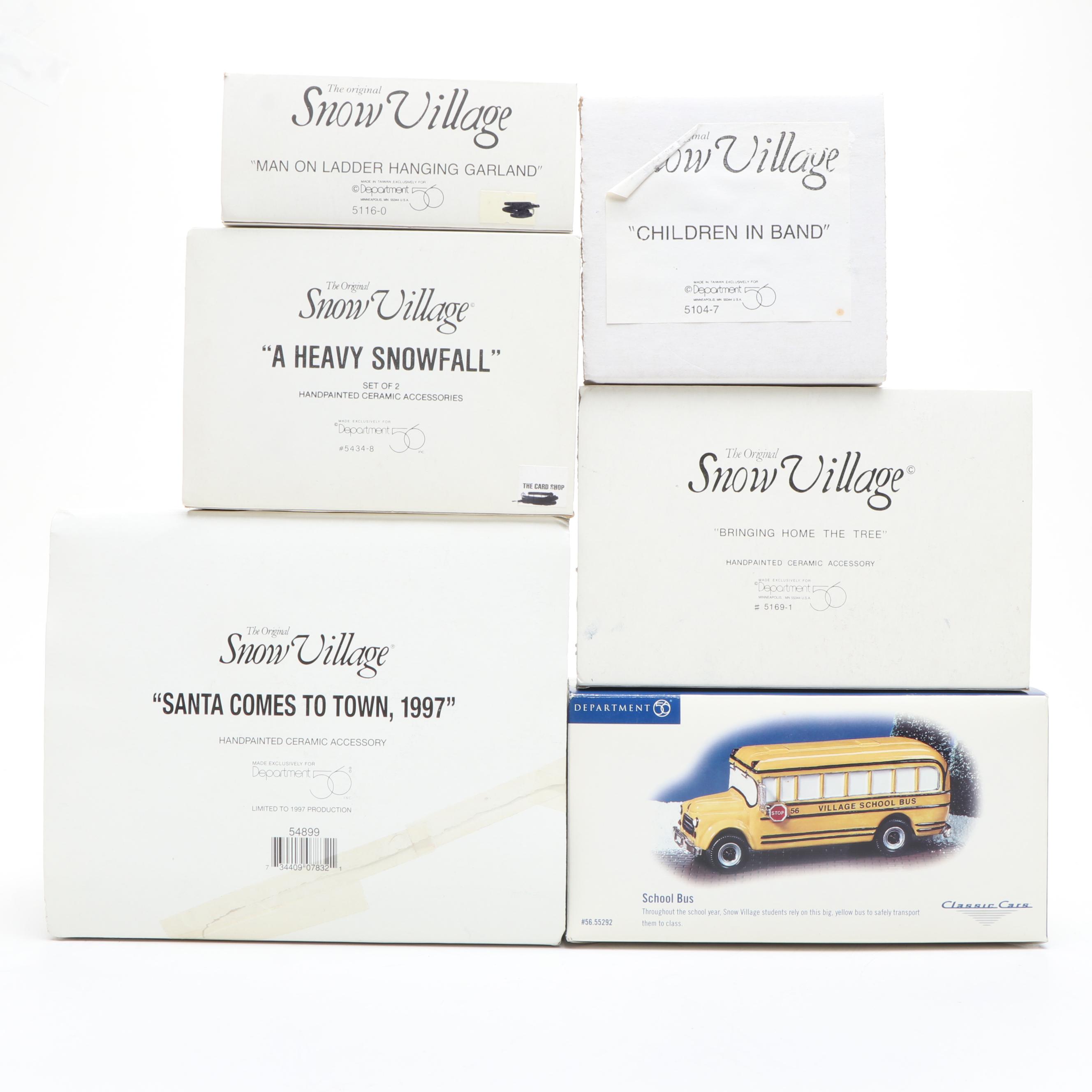 Department 56 Porcelain Christmas Village Featuring "Double Bungalow" with More