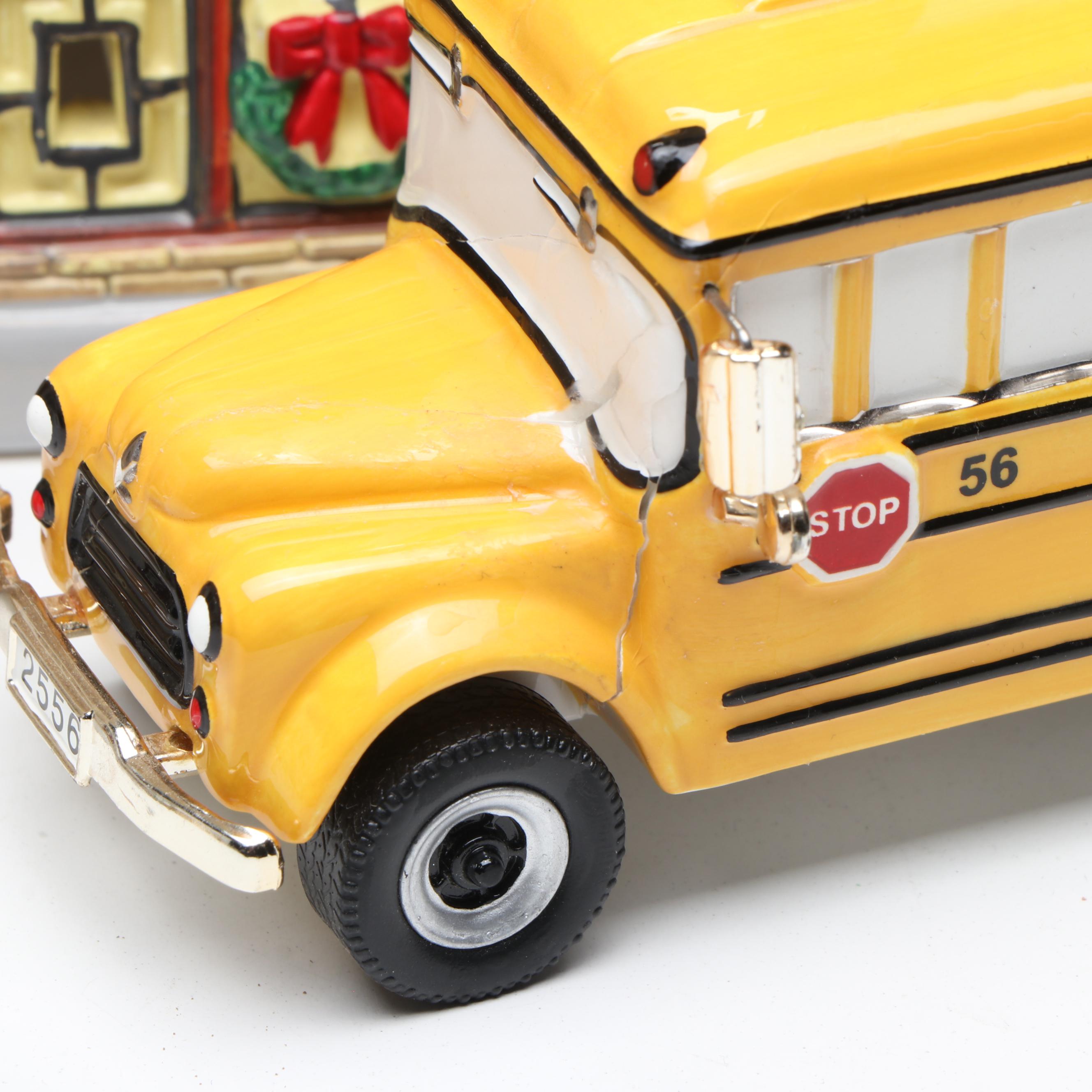 Department 56 Porcelain Christmas Village Featuring "Double Bungalow" with More