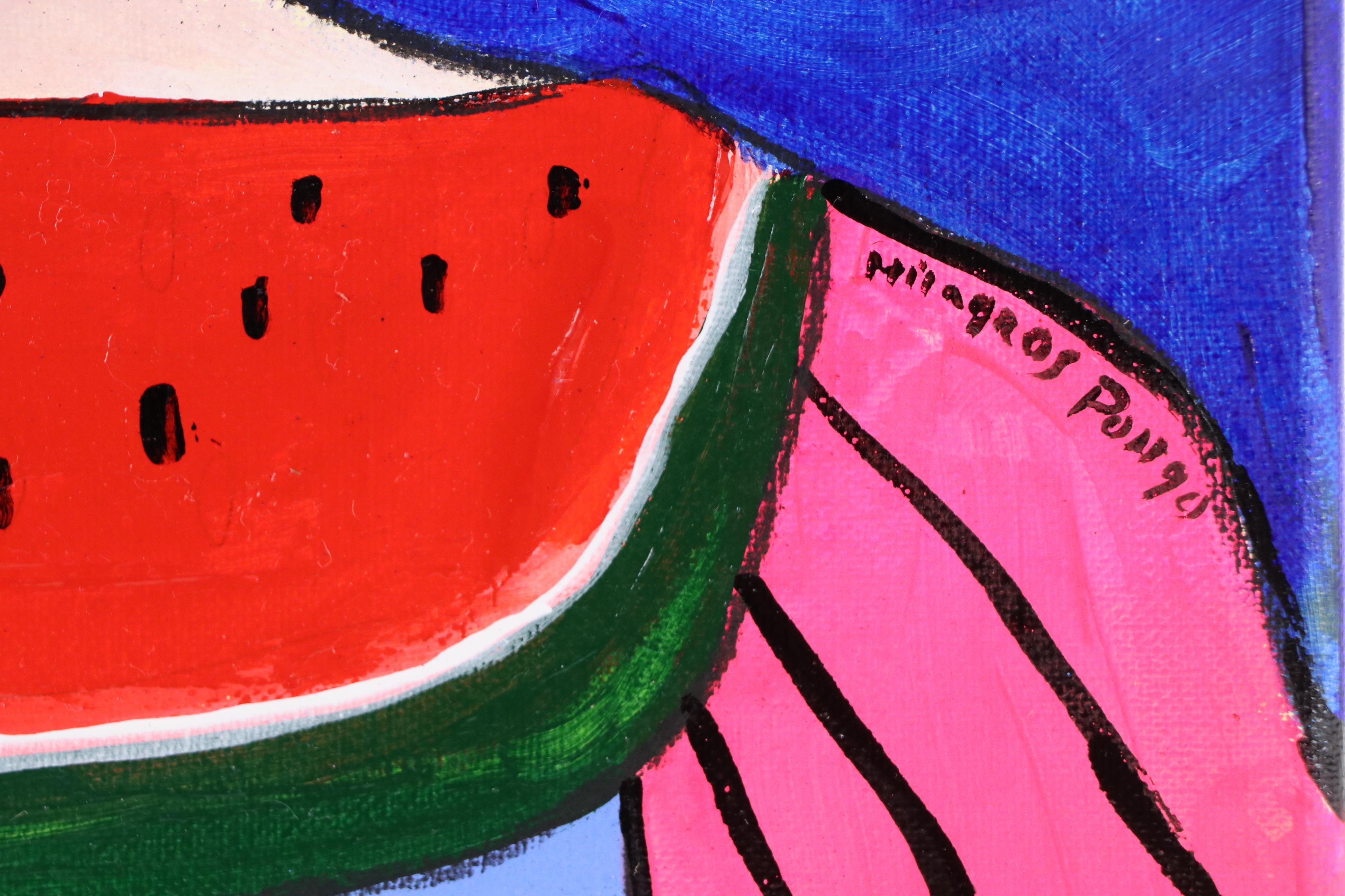 Milagros Pongo Stylized Mixed Media Portrait of Frida Kahlo, 2024