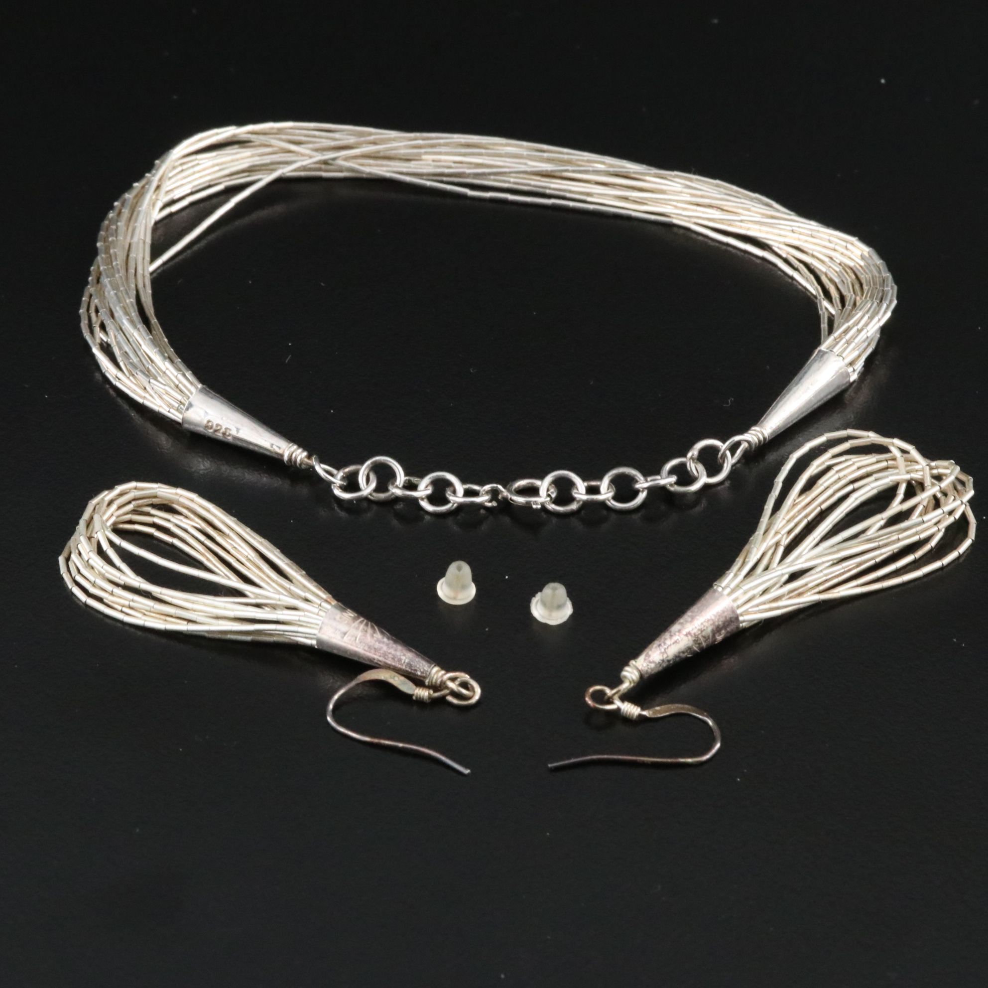 Sterling Liquid Silver Bracelet and Earrings