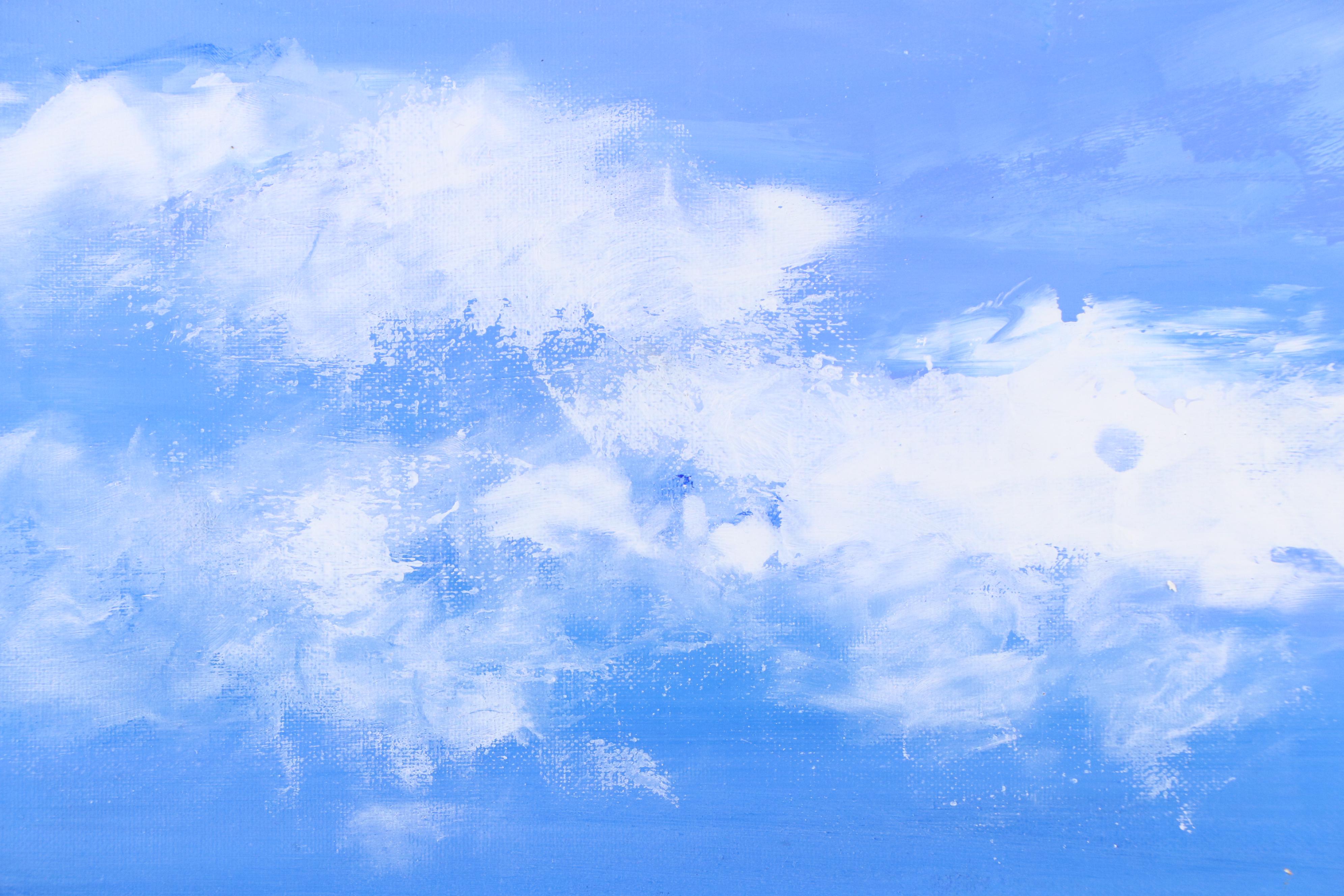 Milagros Pongo Stylized Landscape Mixed Media Painting "The Island," 2025